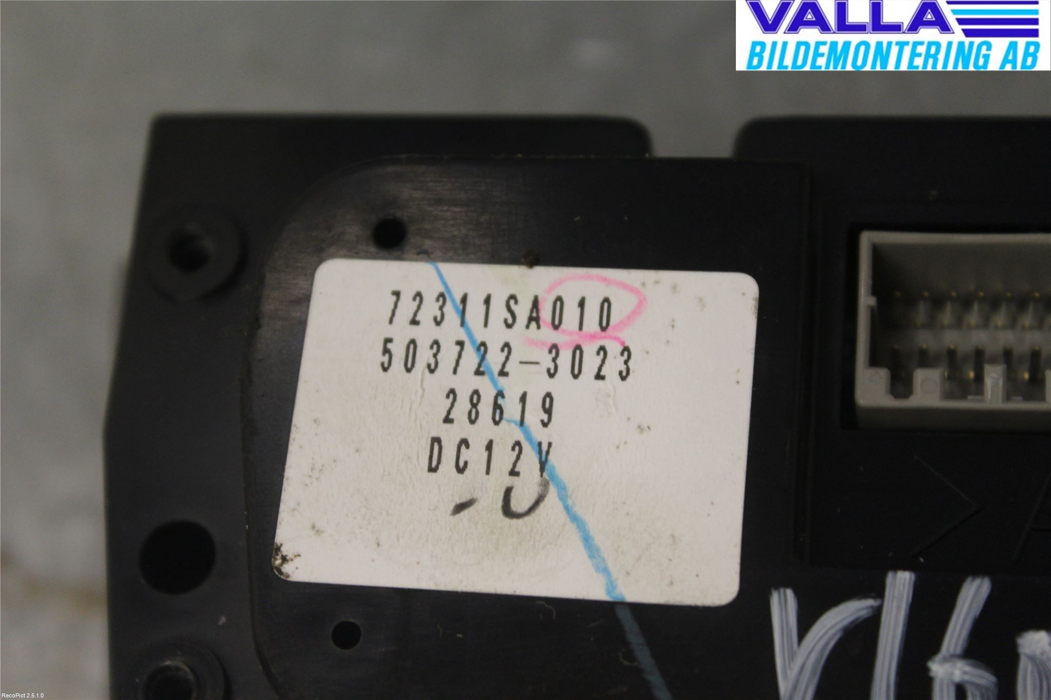 Subaru FORESTER SG 03-05 Varmeapparat Panel(Regulering)