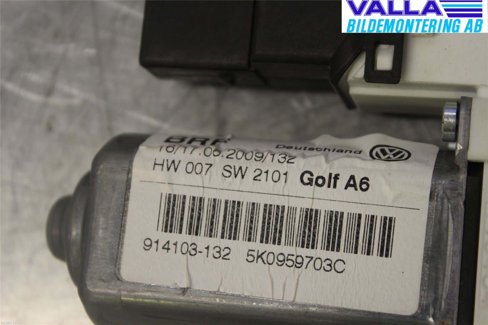 Volkswagen VW GOLF VI 09-13 Vindusheismotor