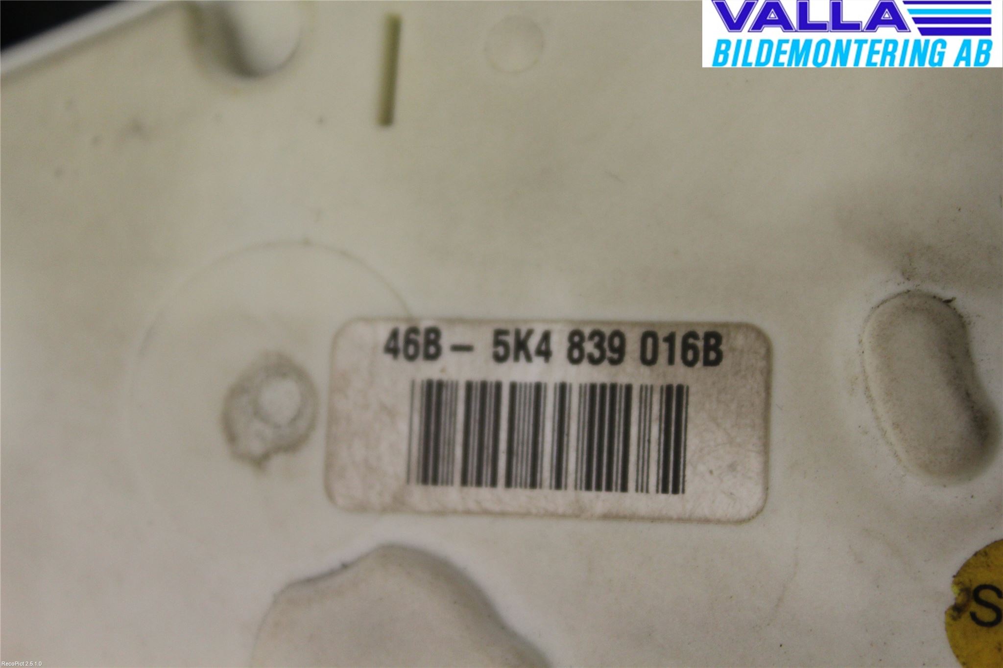 Volkswagen VW GOLF VI 09-13 Dørlås - Låsekasse