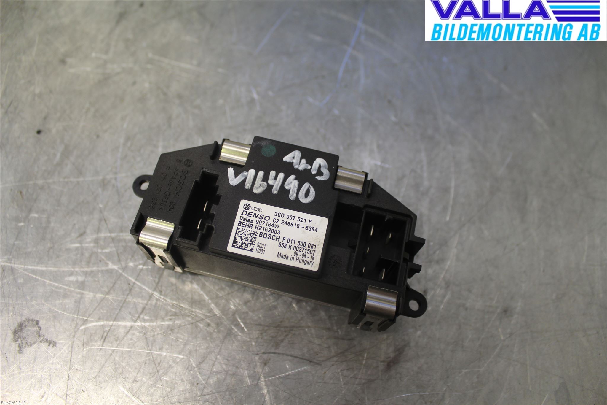 Volkswagen VW GOLF VI 09-13 Varmeapparat Viftemotstand
