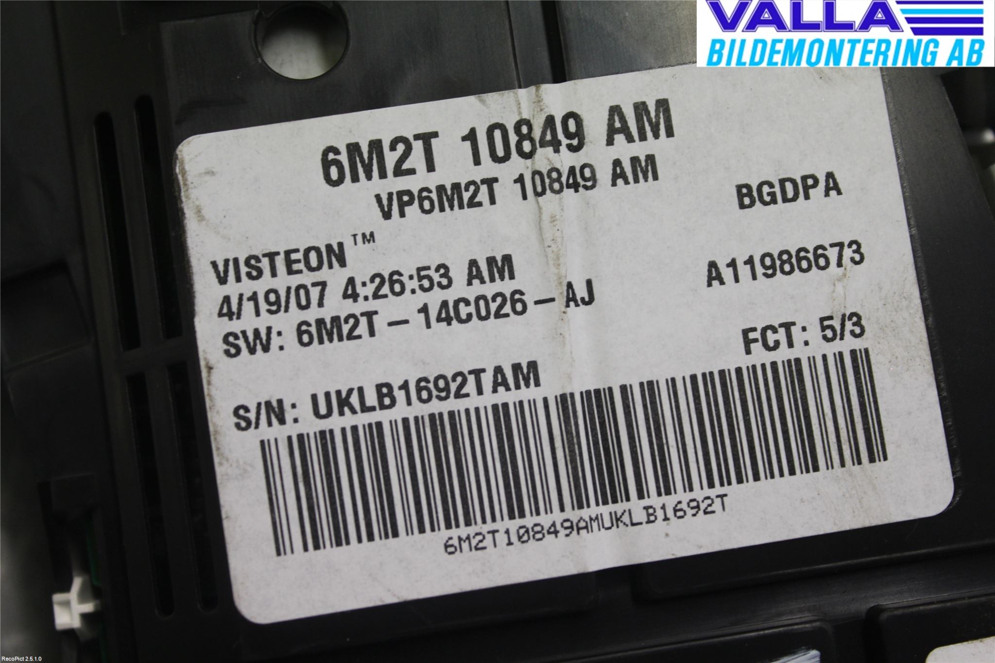 Ford MONDEO 07-15 Instr Kombinert