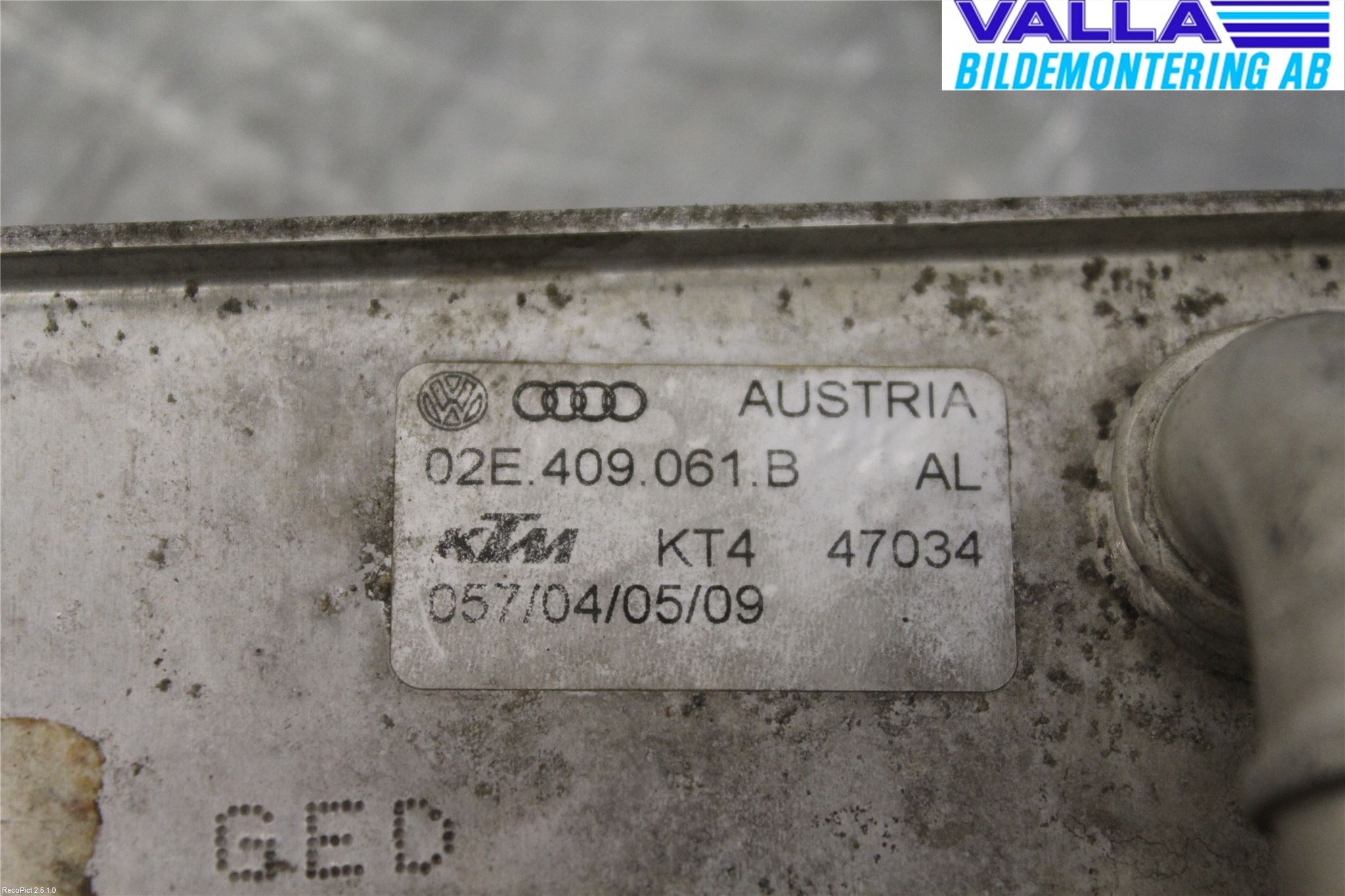 Volkswagen VW GOLF VI 09-13 Radiator Oljekjøler Automatgea