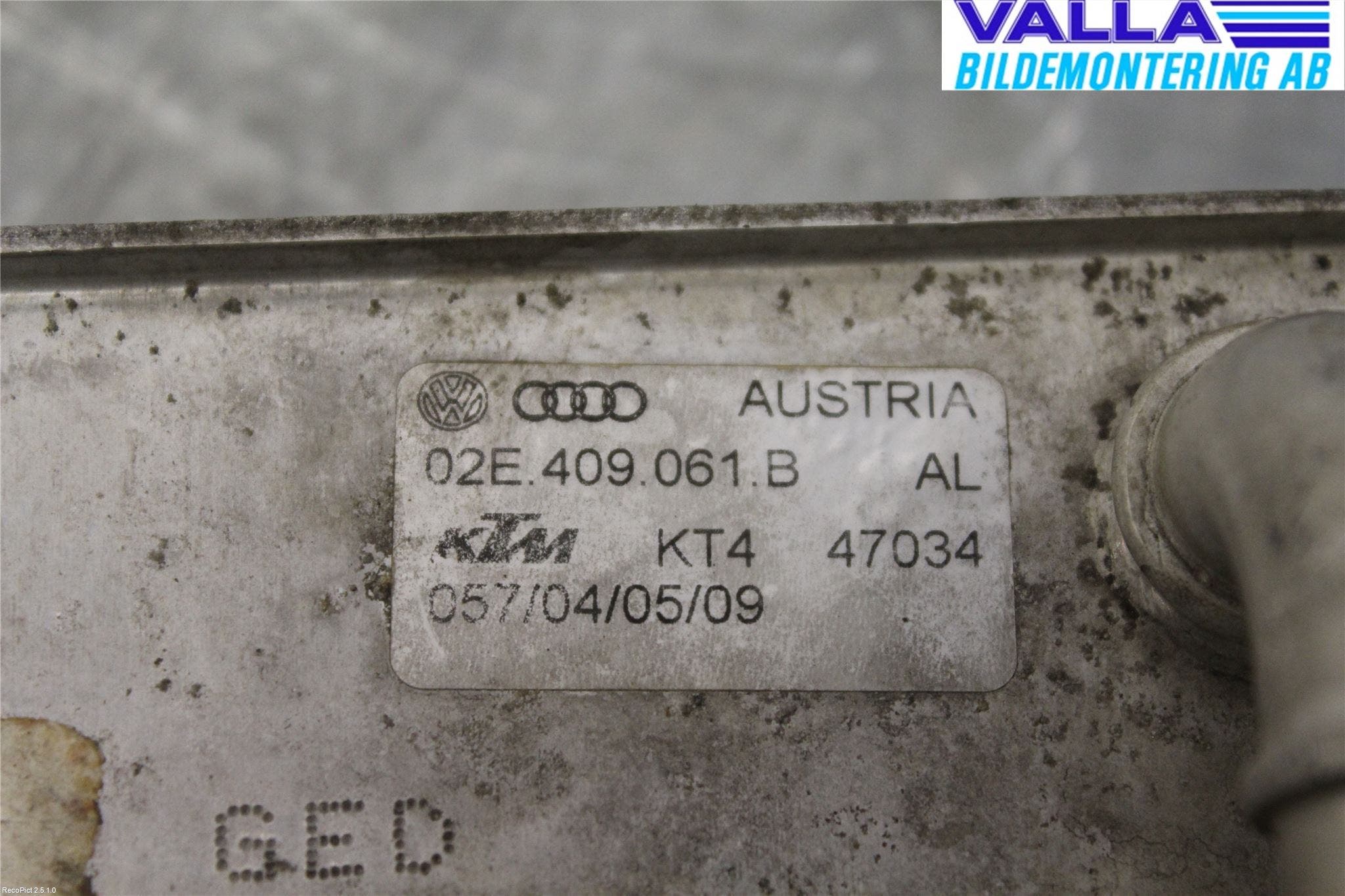 Volkswagen VW GOLF VI 09-13 Radiator Oljekjøler Automatgea