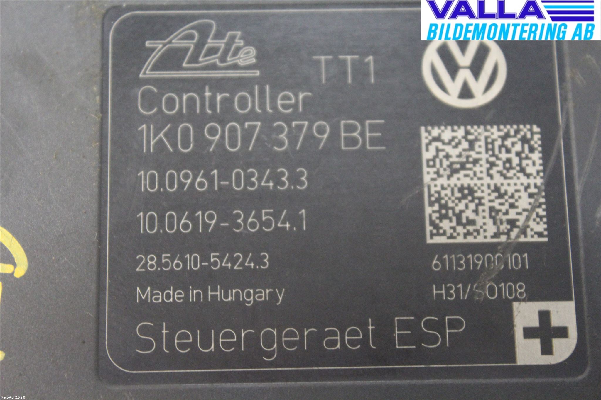 Volkswagen VW GOLF VI 09-13 Abs Hydraulikkaggregat
