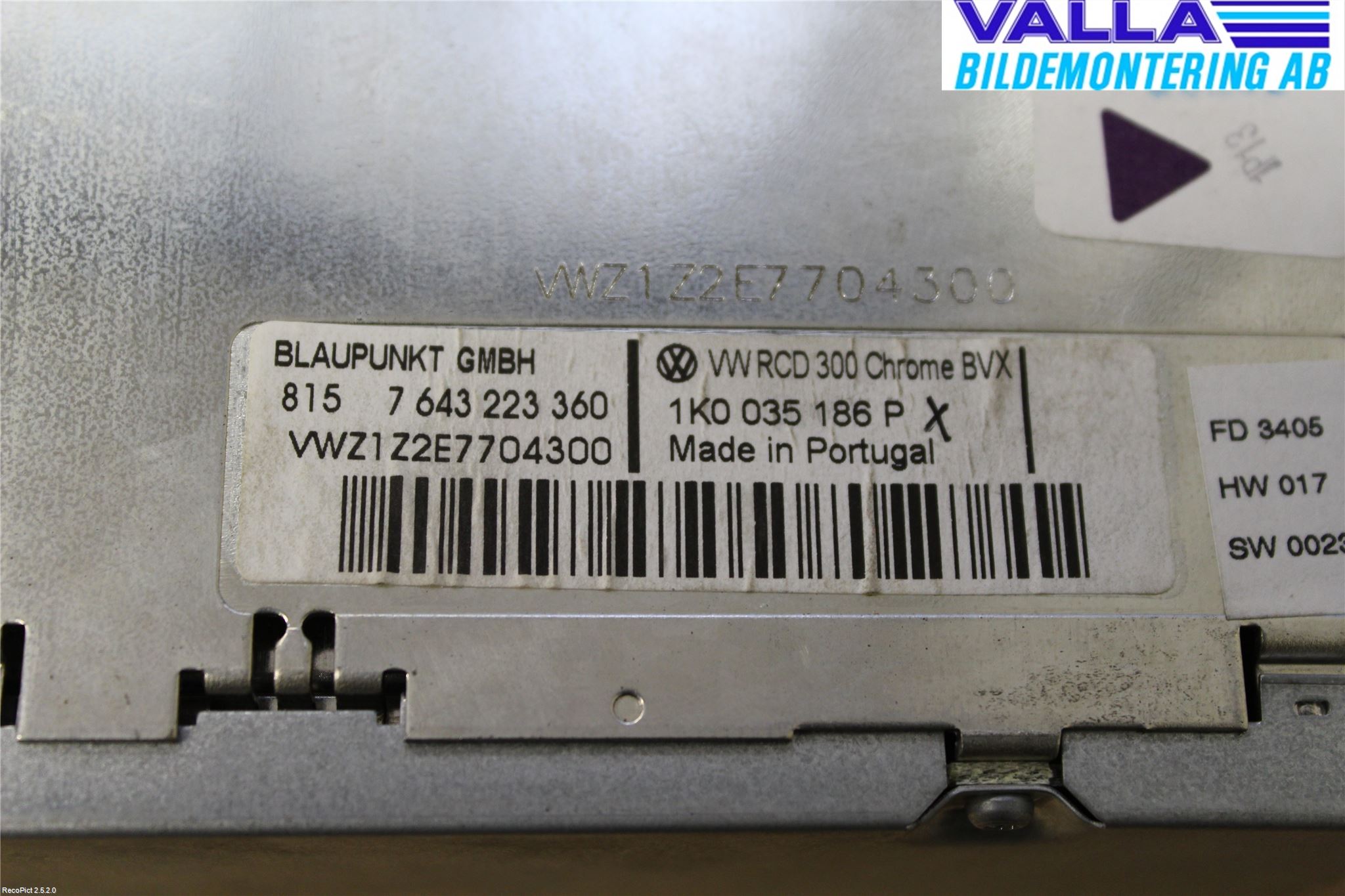 Volkswagen VW CADDY      04-10 Stereo Radio Med Cd