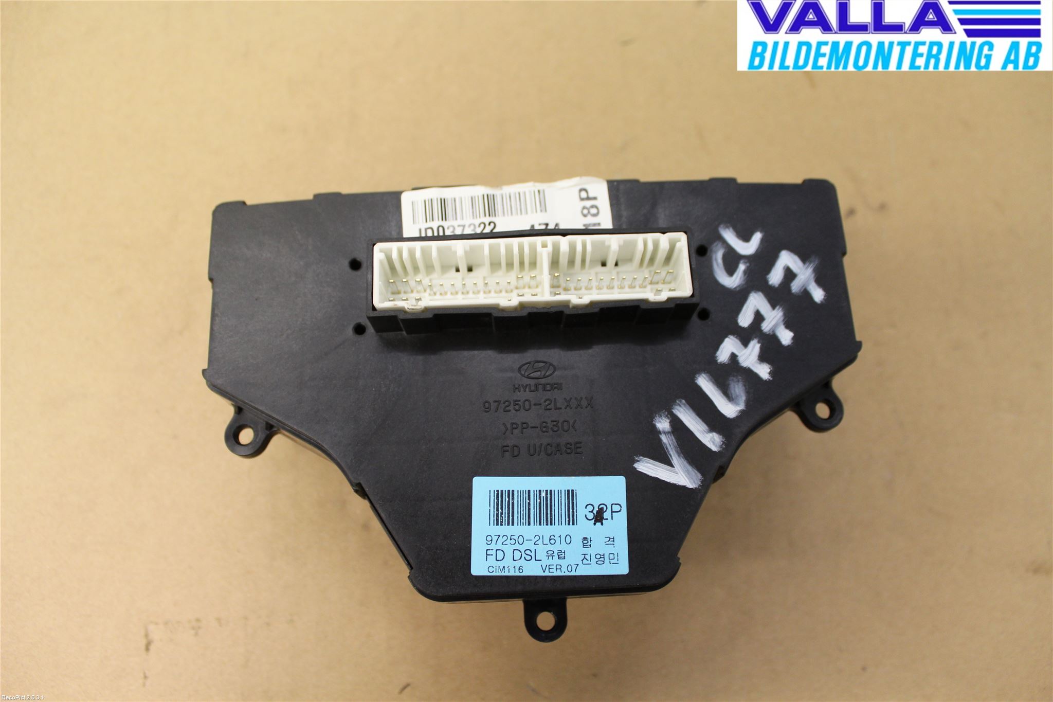 Hyundai i30 FD 07-12 Varme Ac Betjening-Display