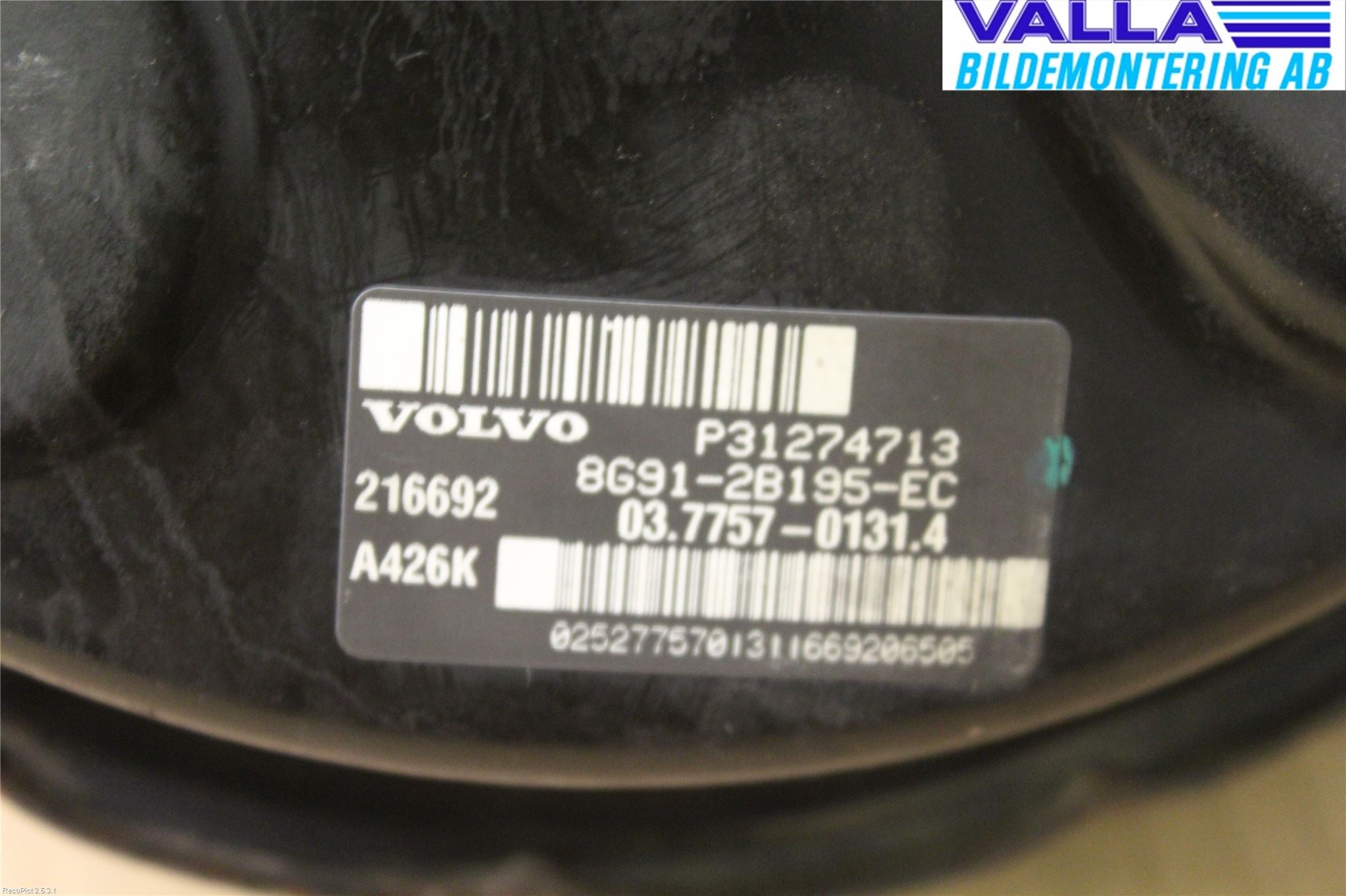 Volvo XC60 09-13 Bremseservo