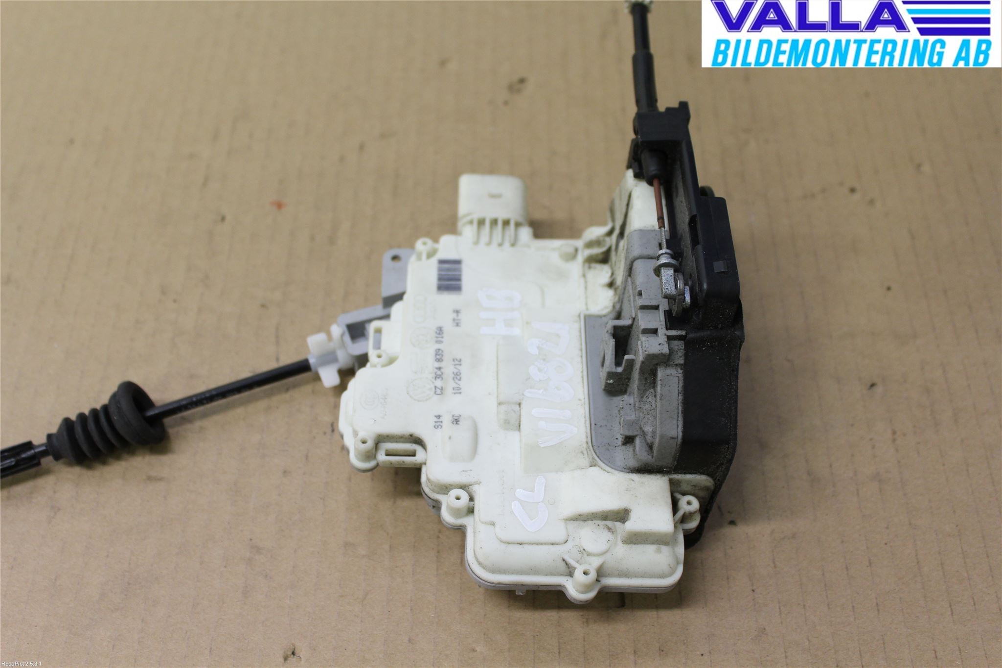Volkswagen VW PASSAT 11-14 Dørlås - Låsekasse