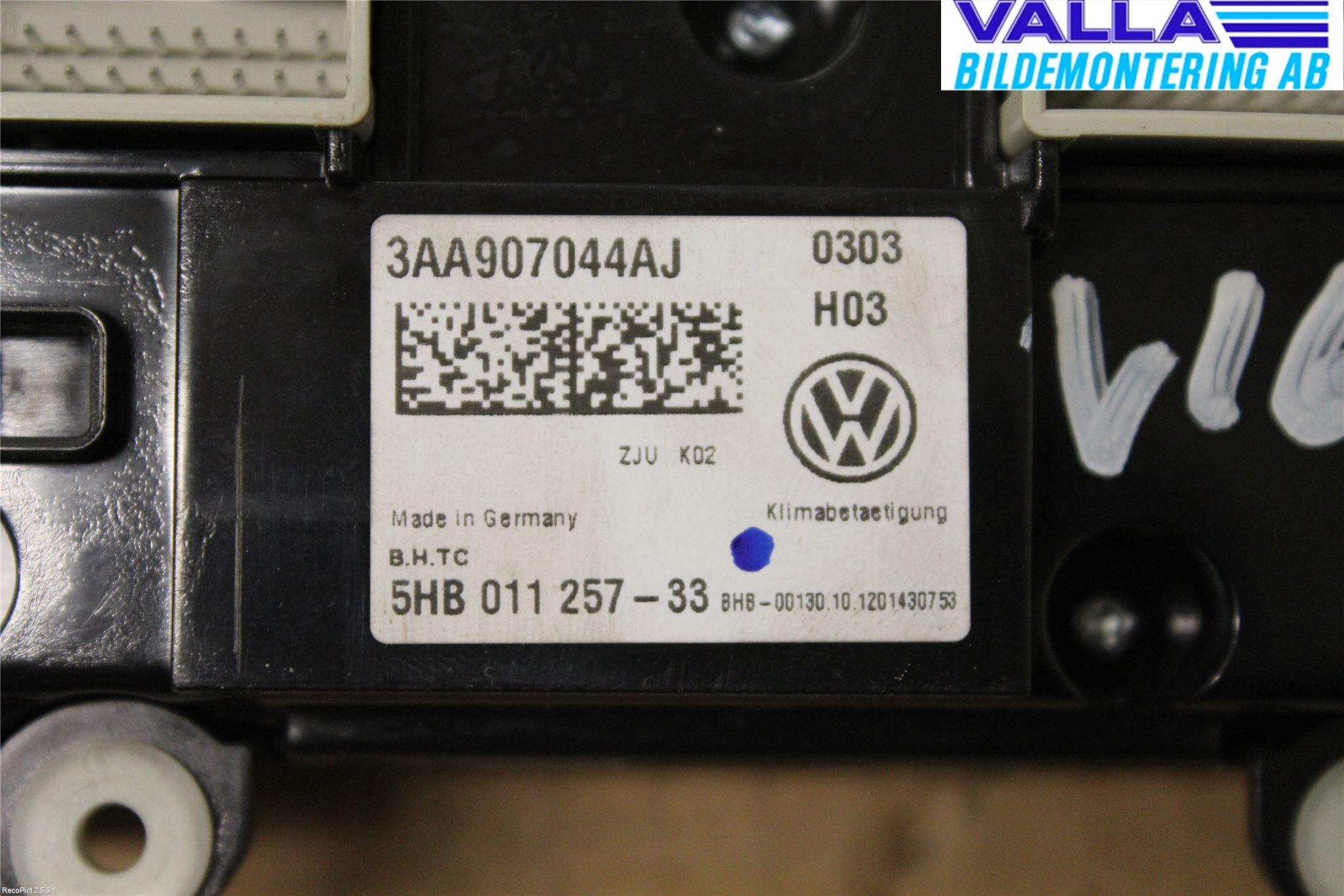 Volkswagen VW PASSAT 11-14 Varme Ac Betjening-Display
