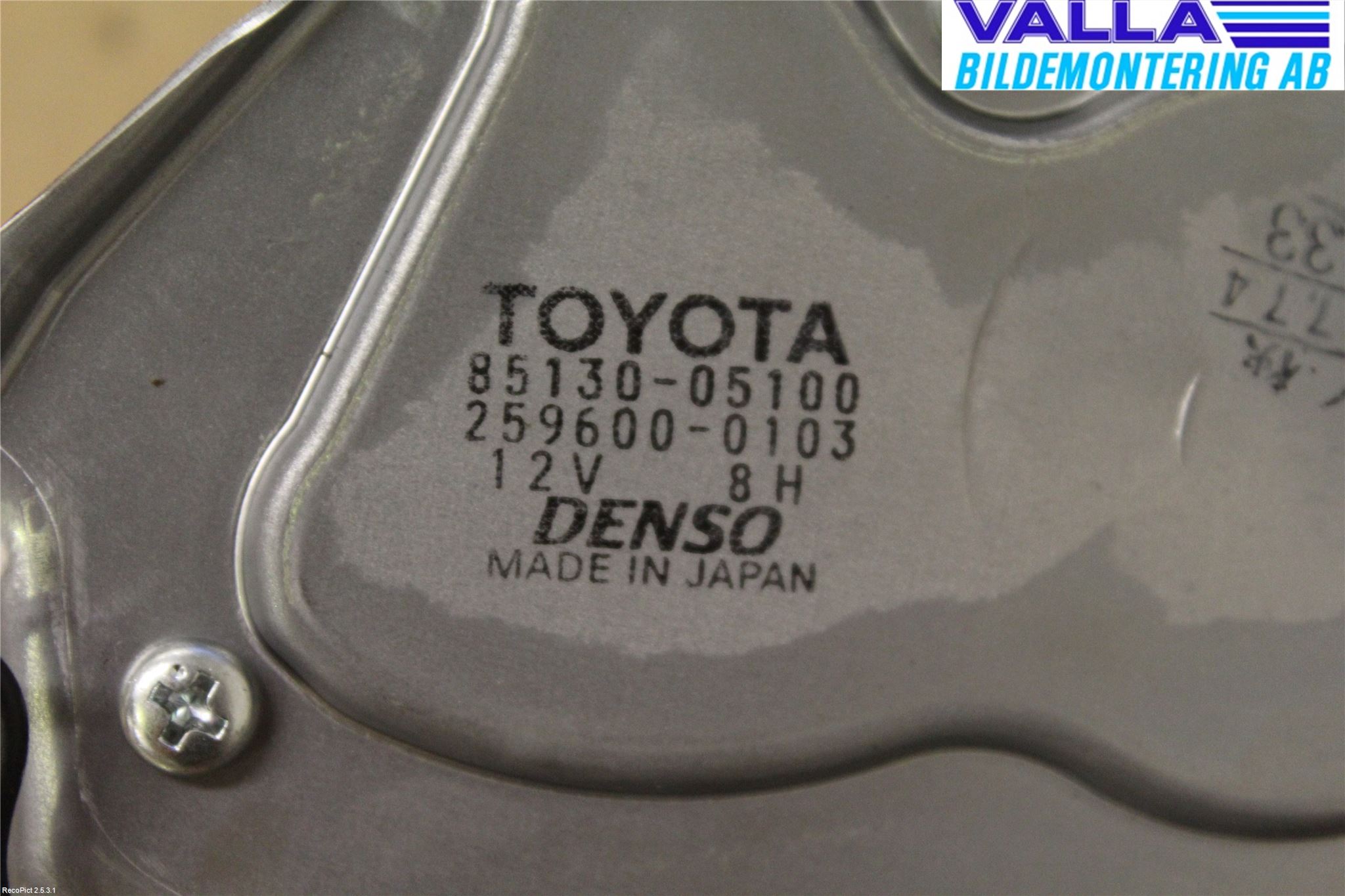 Toyota AVENSIS 07-08 Viskermotor Bakluke