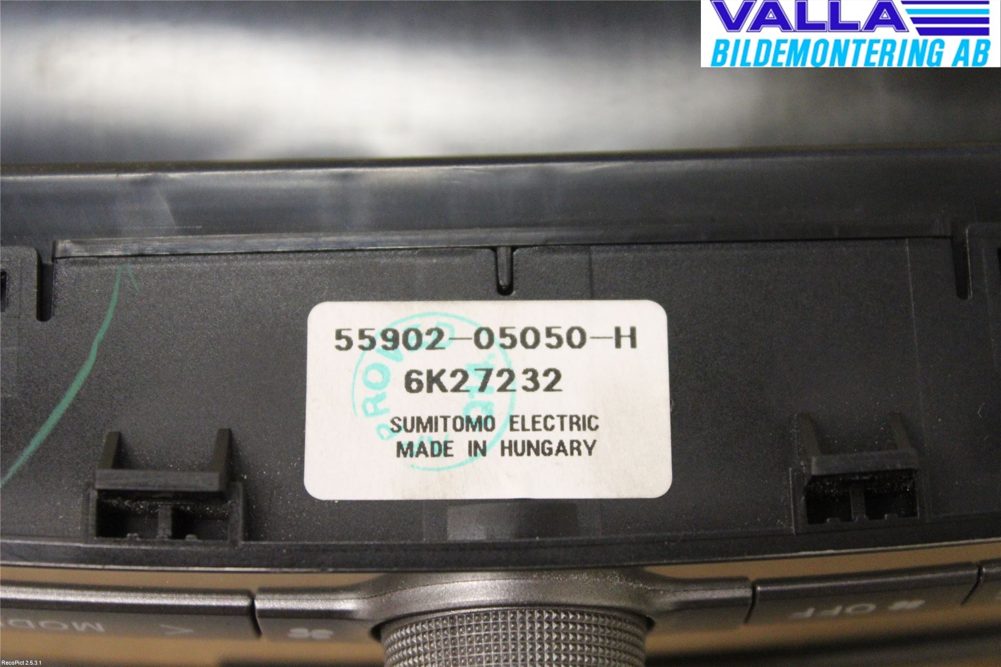 Toyota AVENSIS 07-08 Varme Ac Betjening-Display