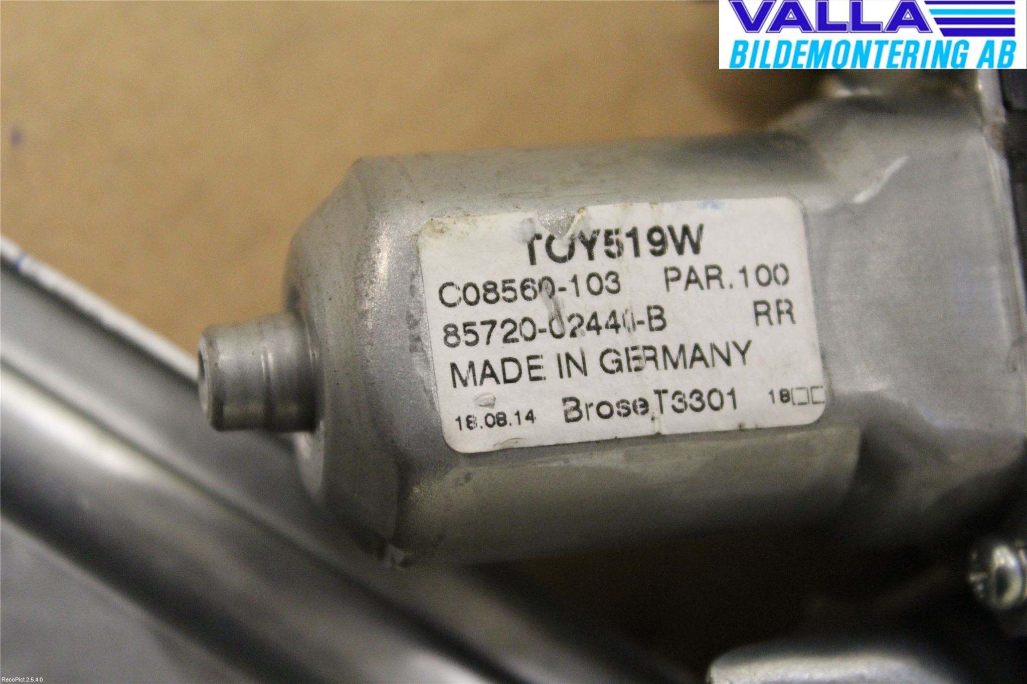 Toyota AURIS 13-19 Vindusheis El Komp