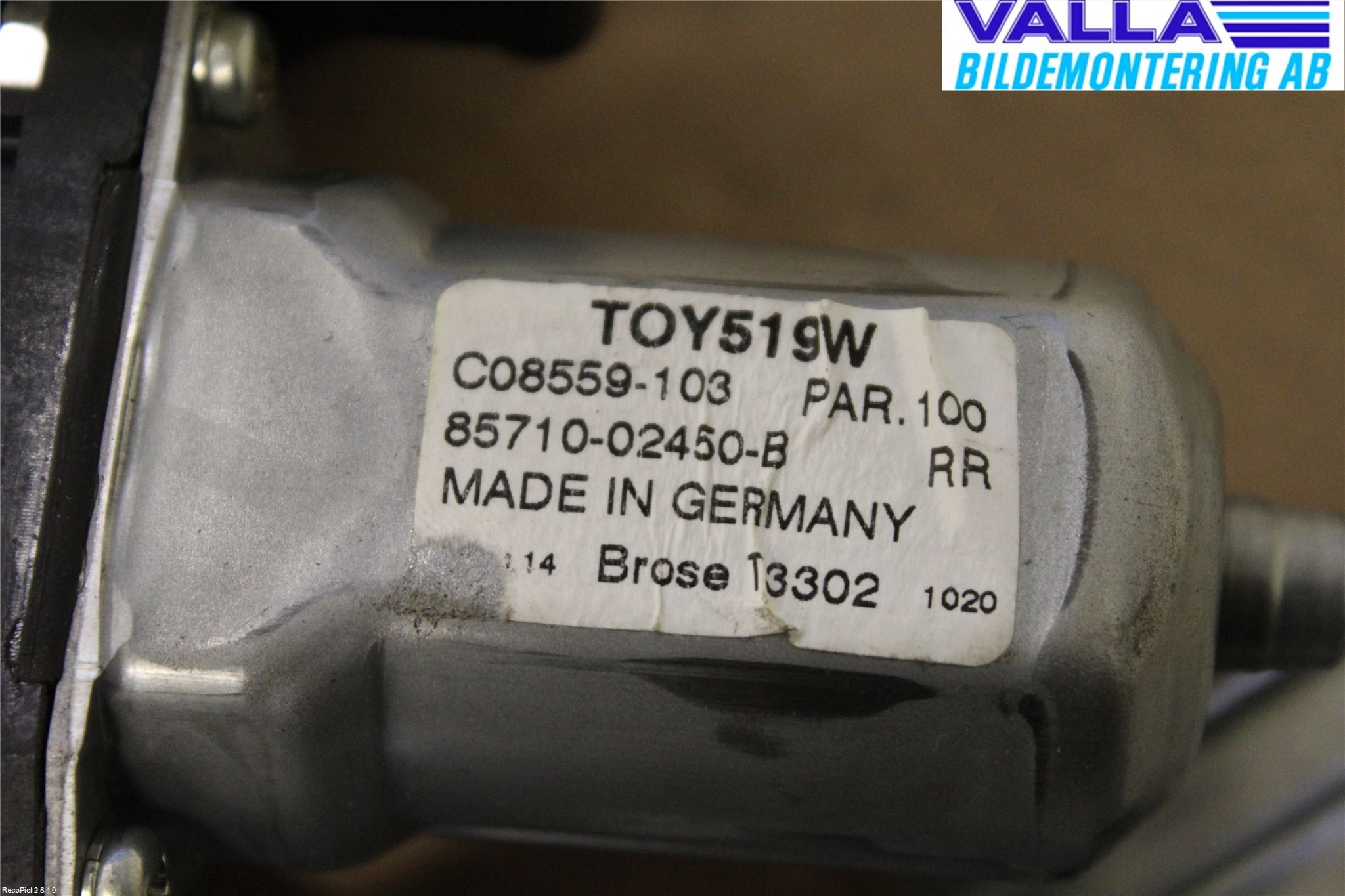 Toyota AURIS 13-19 Vindusheis El Komp