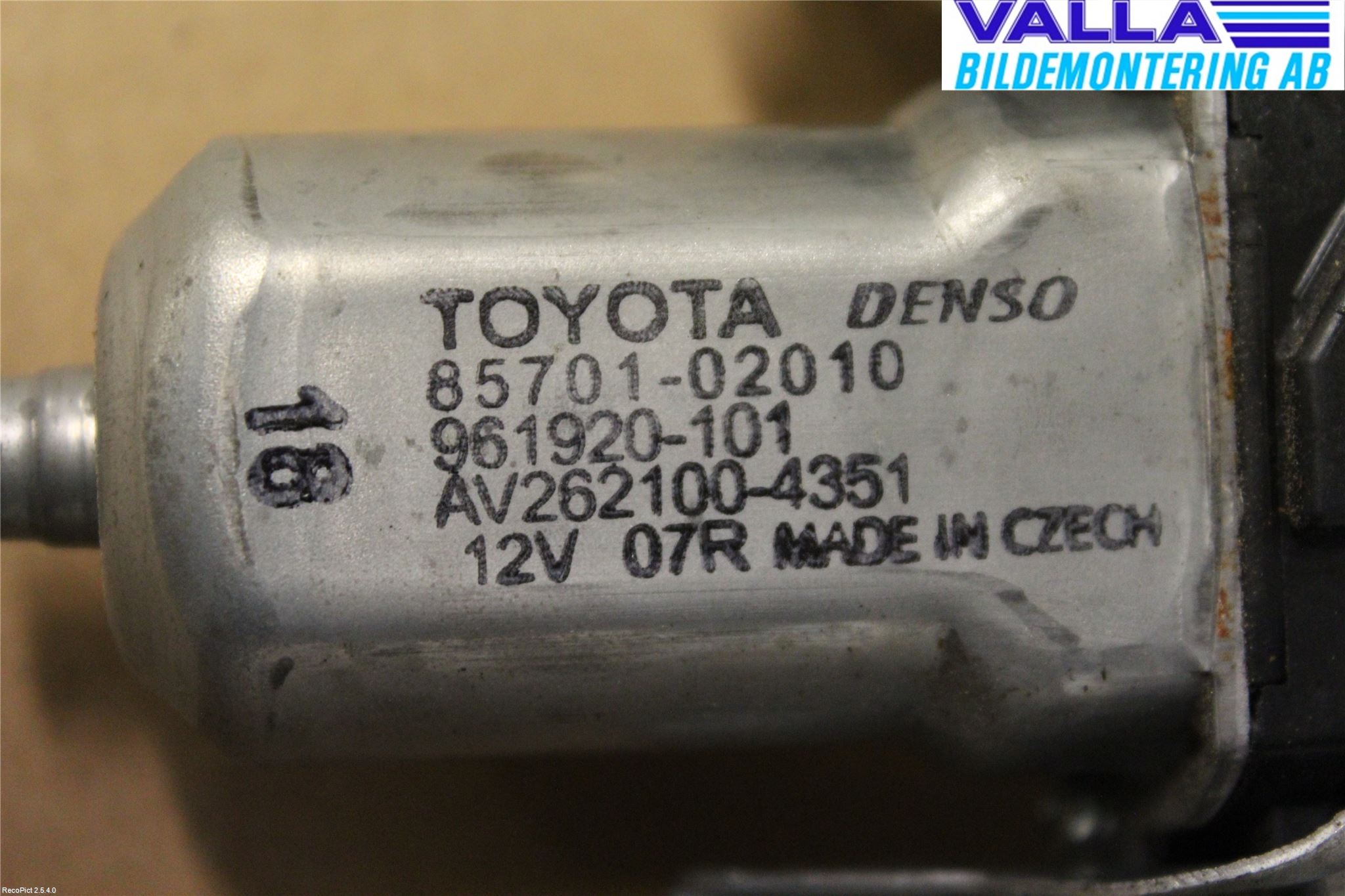 Toyota AURIS 13-19 Vindusheis El Komp