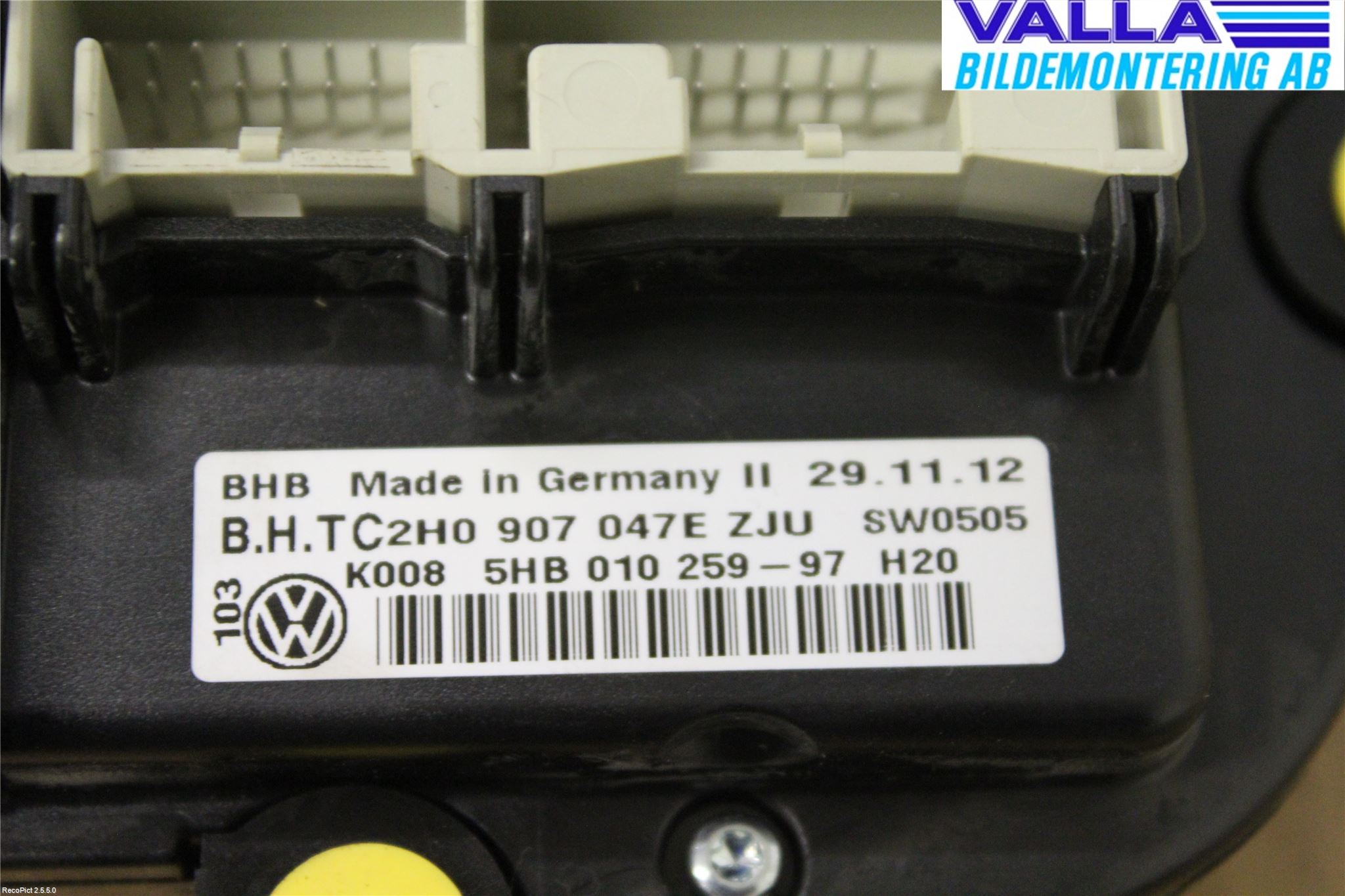 Volkswagen VW AMAROK 2H 10-22 Varme Ac Betjening-Display