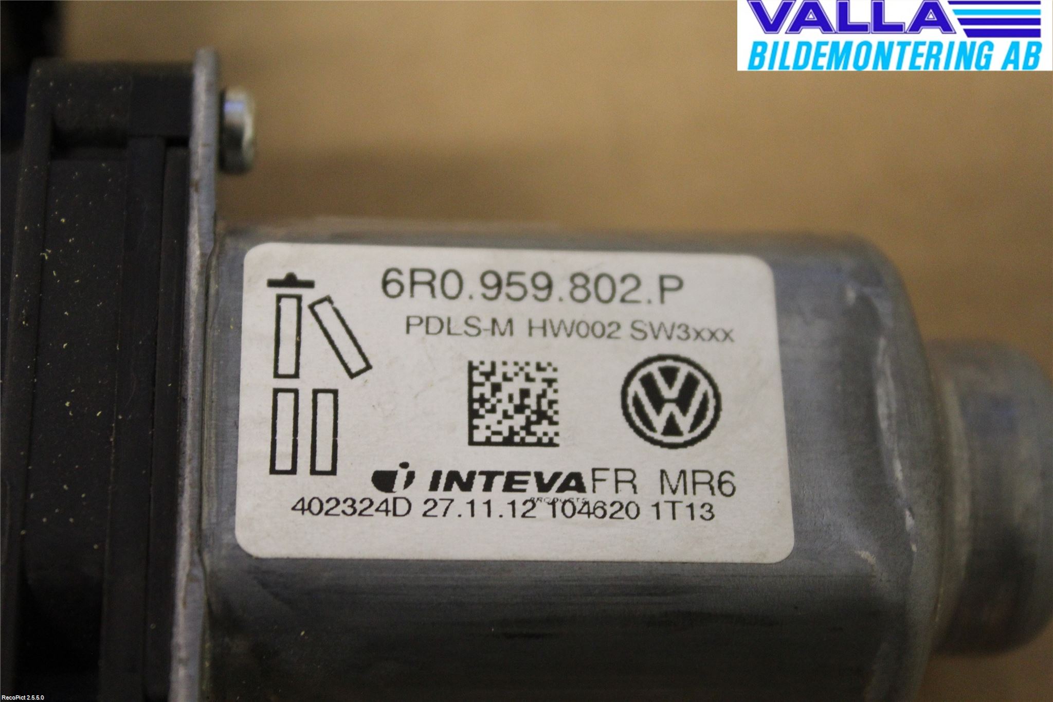 Volkswagen VW AMAROK 2H 10-22 Vindusheis El Komp