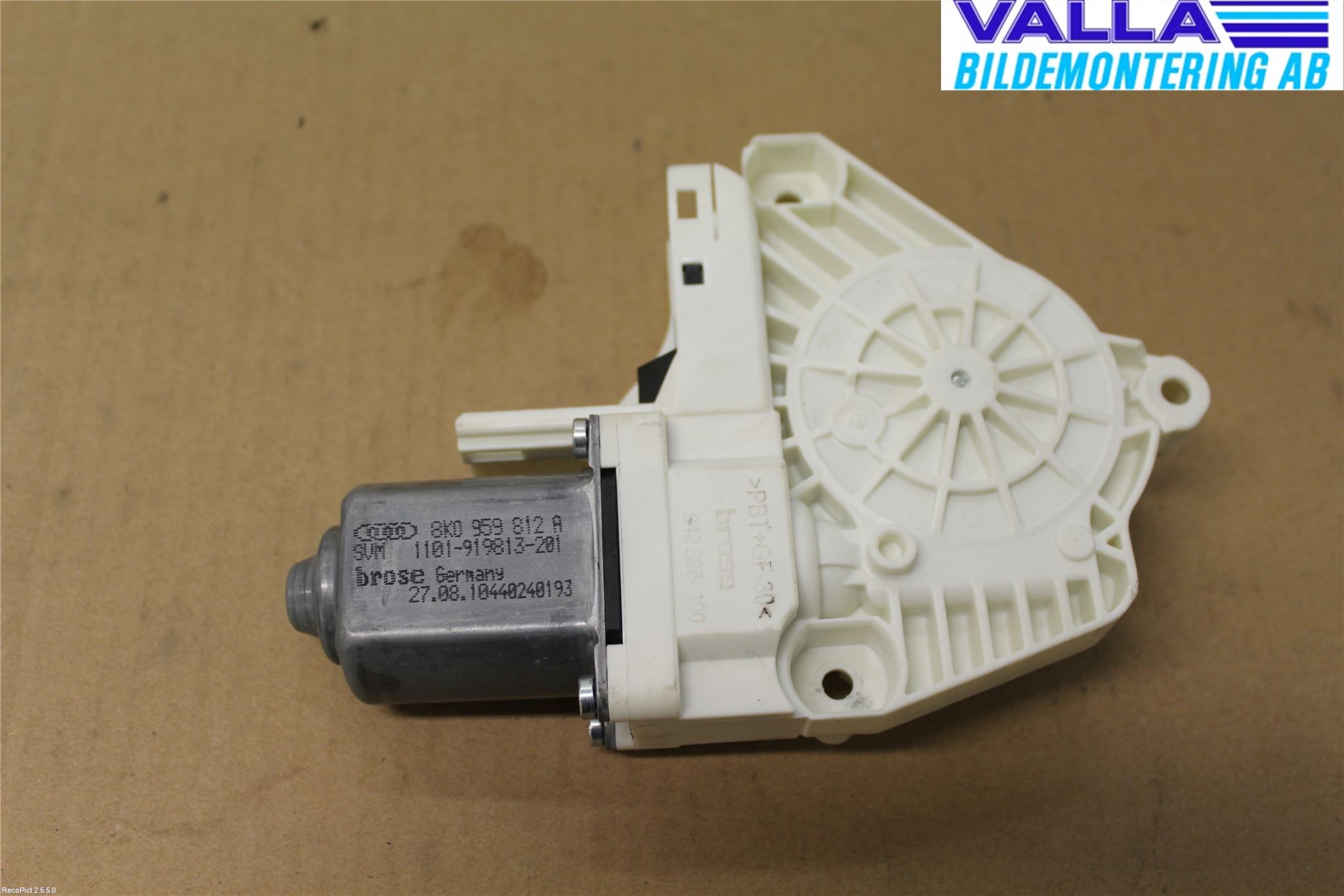 Audi A4/S4 08-11 Vindusheismotor