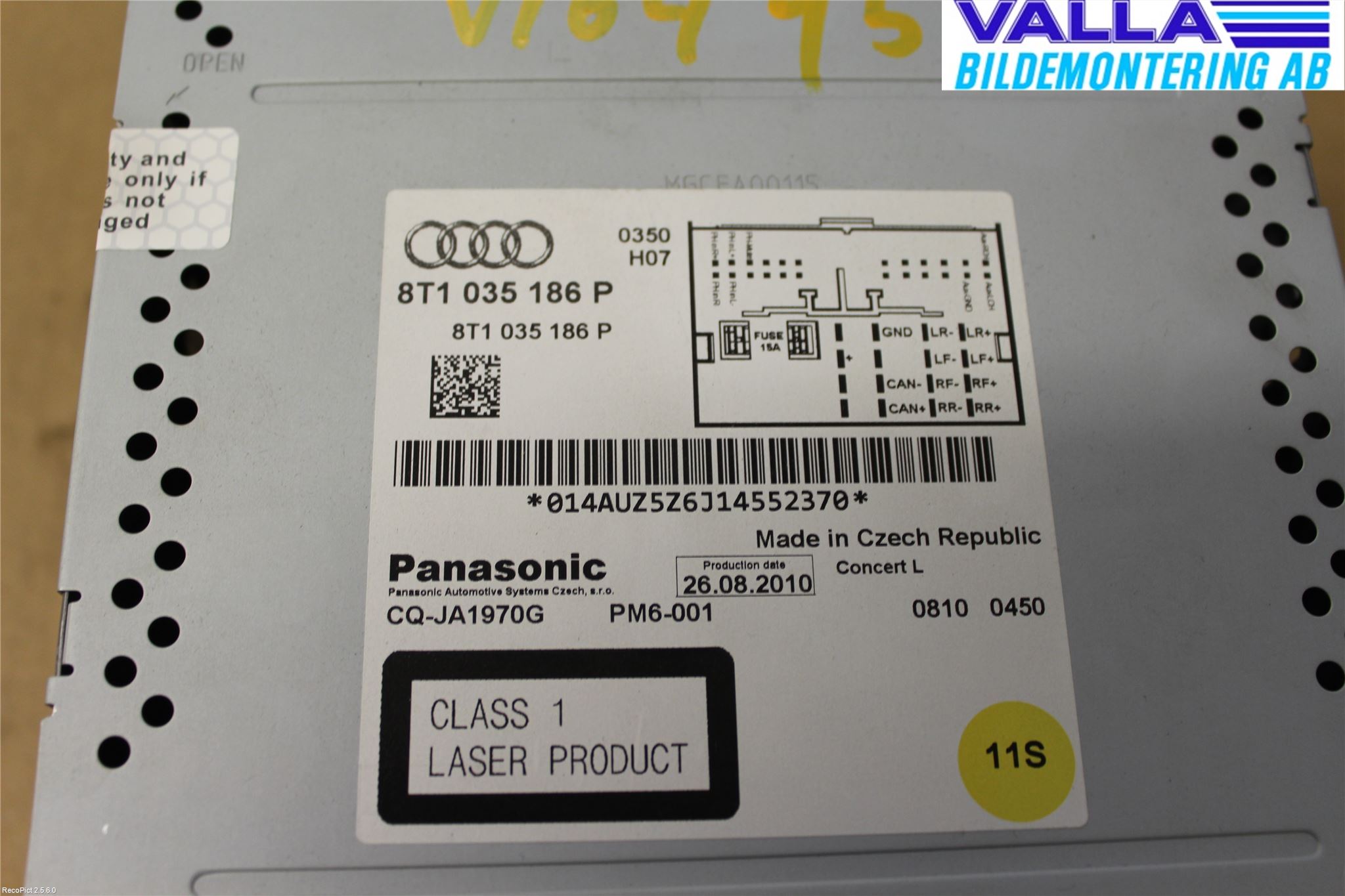 Audi A4/S4 08-11 Stereo Radio Med Cd