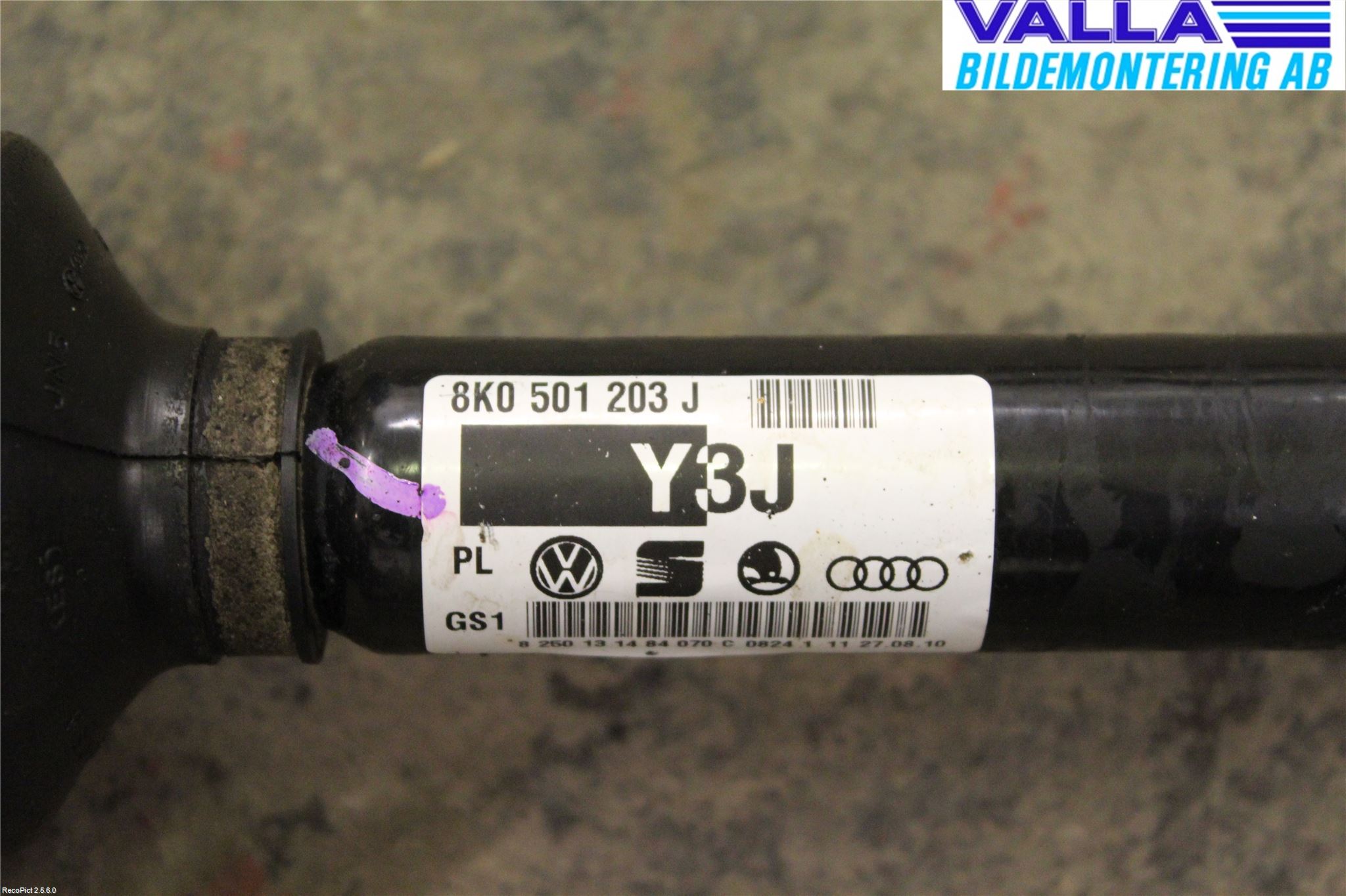 Audi A4/S4 08-11 Drivaksel Bak Kompl Venstre