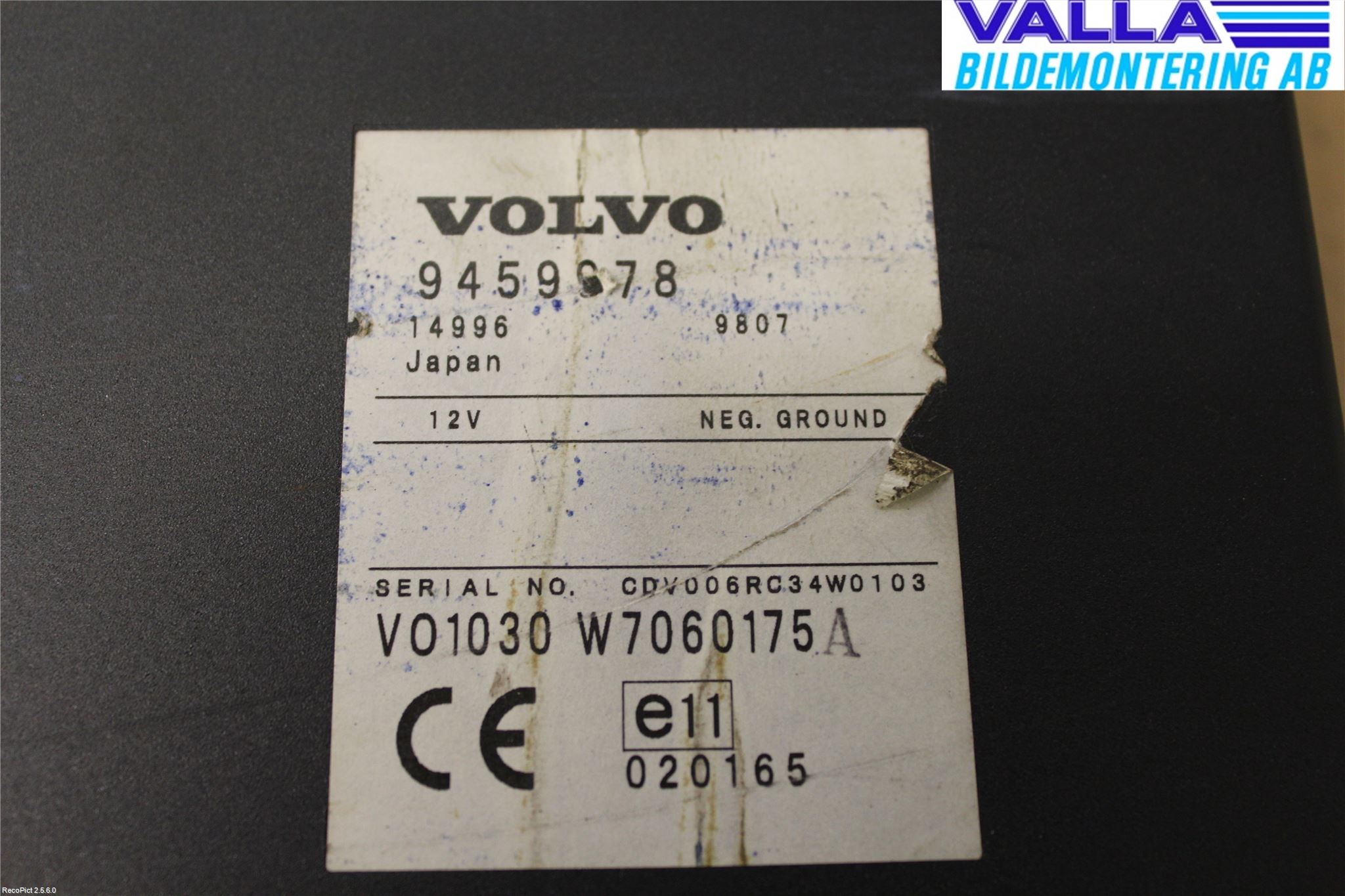 Volvo S80 99-03 Stereo Cd Veksler