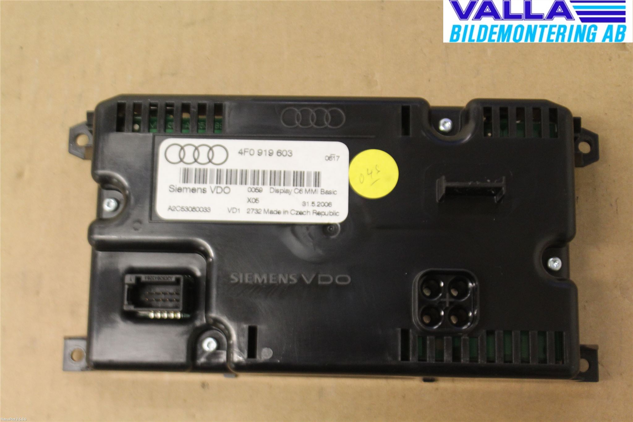 Audi ALLROAD 06-11 Instr Varselys - Display