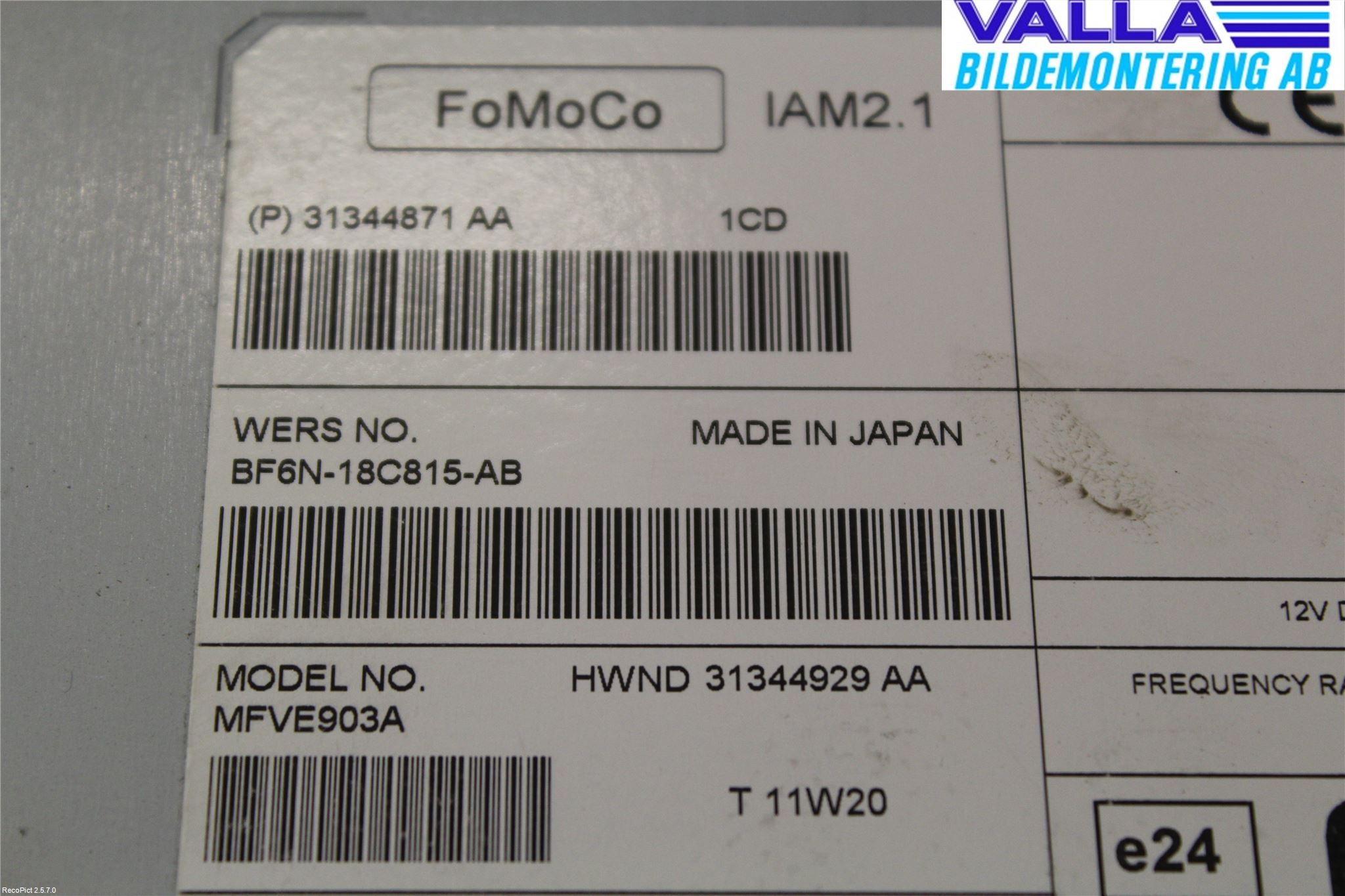 Volvo V70 08-13 Stereo Radio Med Cd