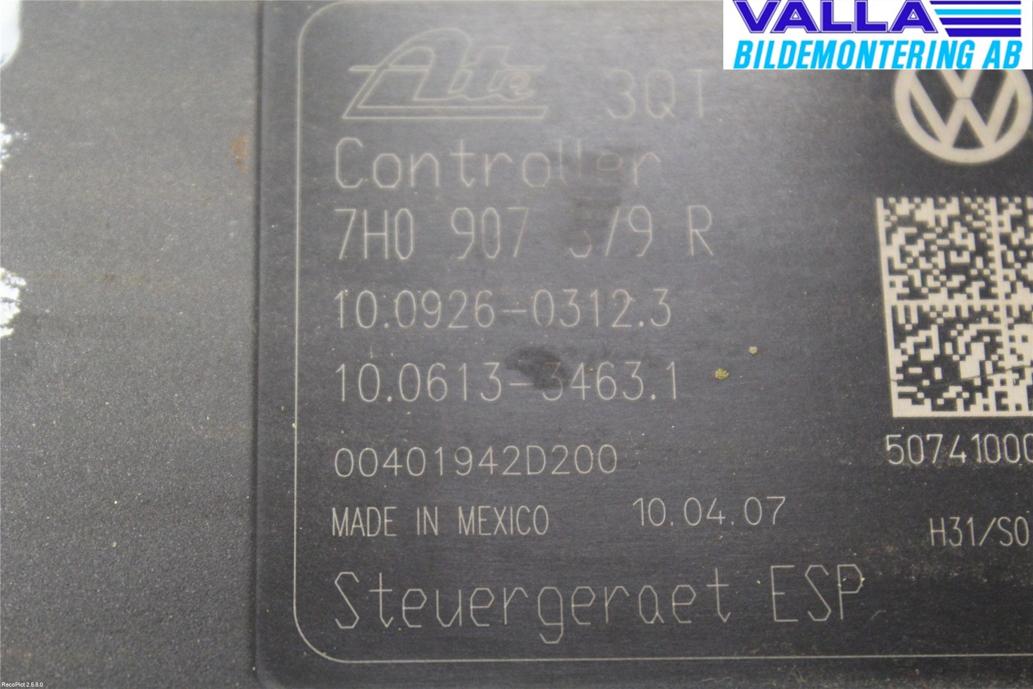 Volkswagen VW TRANSP/CARAVELLE (T5) 04-15 Abs Hydraulikkaggregat