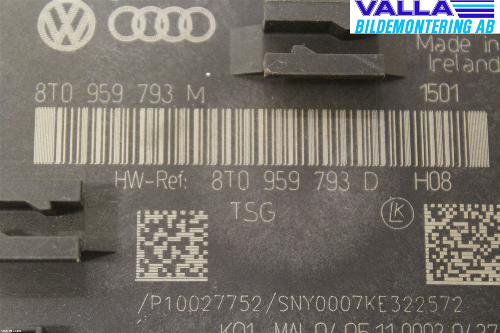 Audi A4/S4 08-11 Styreenhet Dør