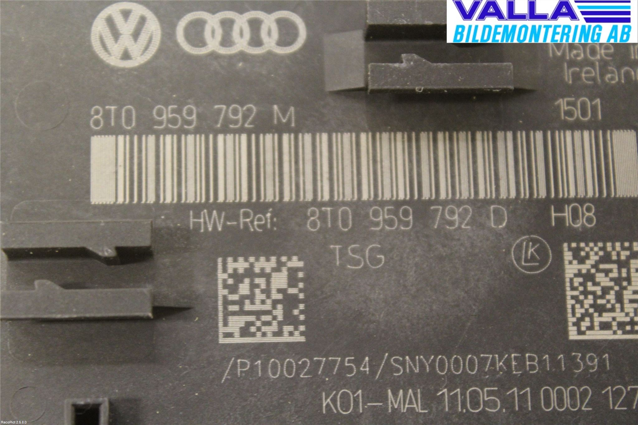 Audi A4/S4 08-11 Styreenhet Dør
