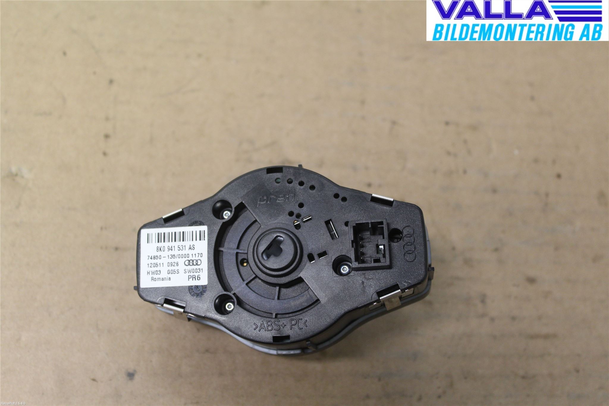 Audi A4/S4 08-11 Bryter Hovedlys
