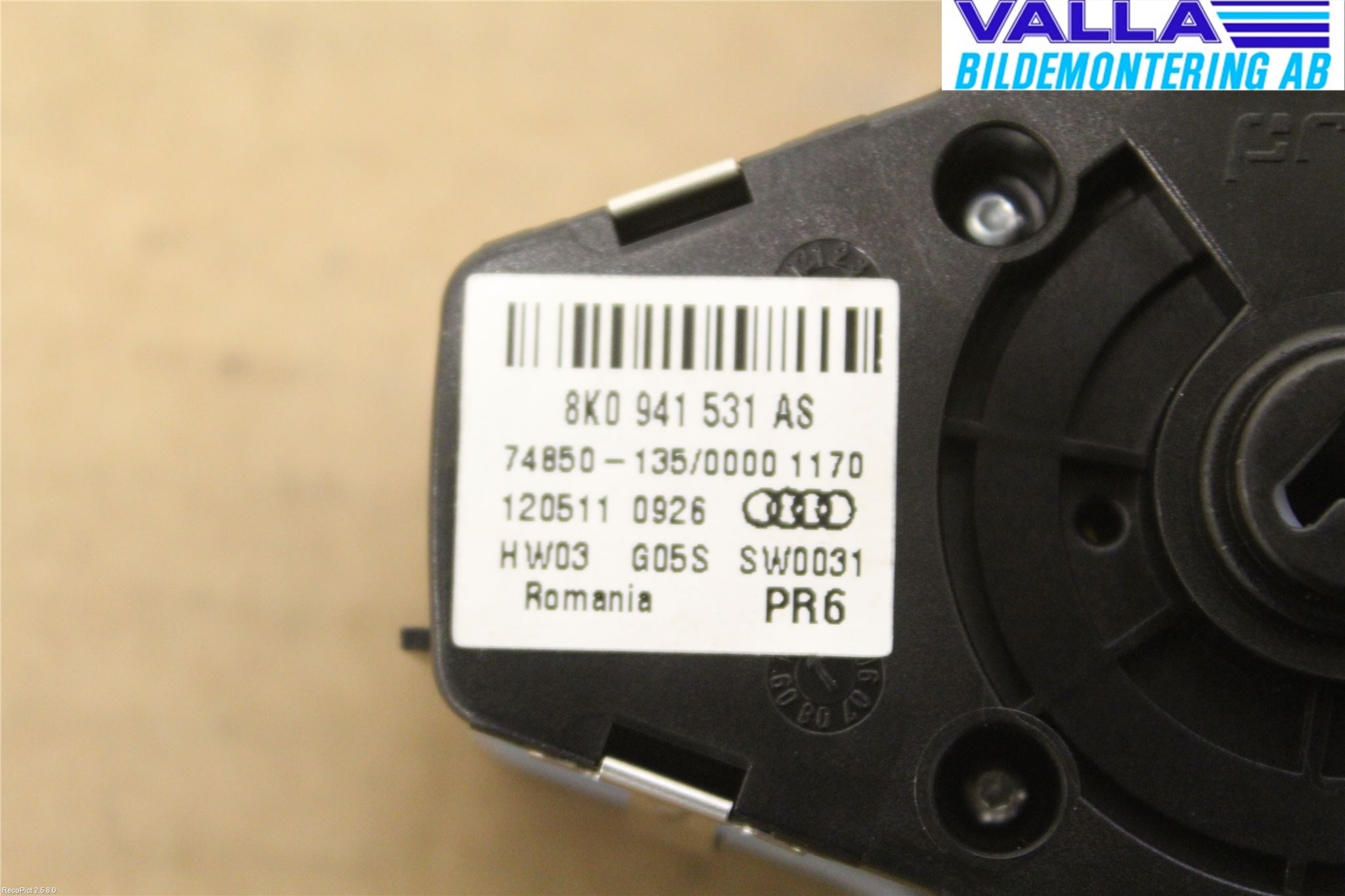 Audi A4/S4 08-11 Bryter Hovedlys
