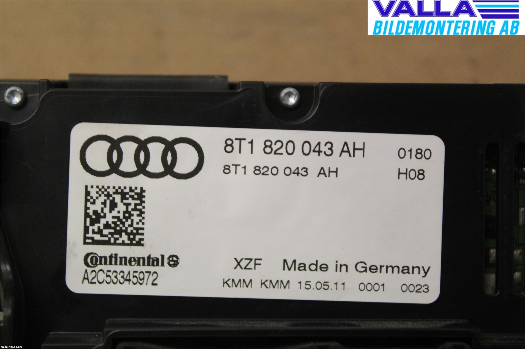 Audi A4/S4 08-11 Varme Ac Betjening-Display