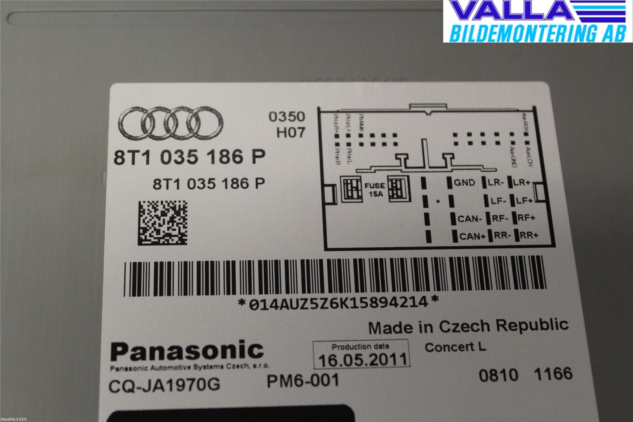 Audi A4/S4 08-11 Stereo Radio Med Cd