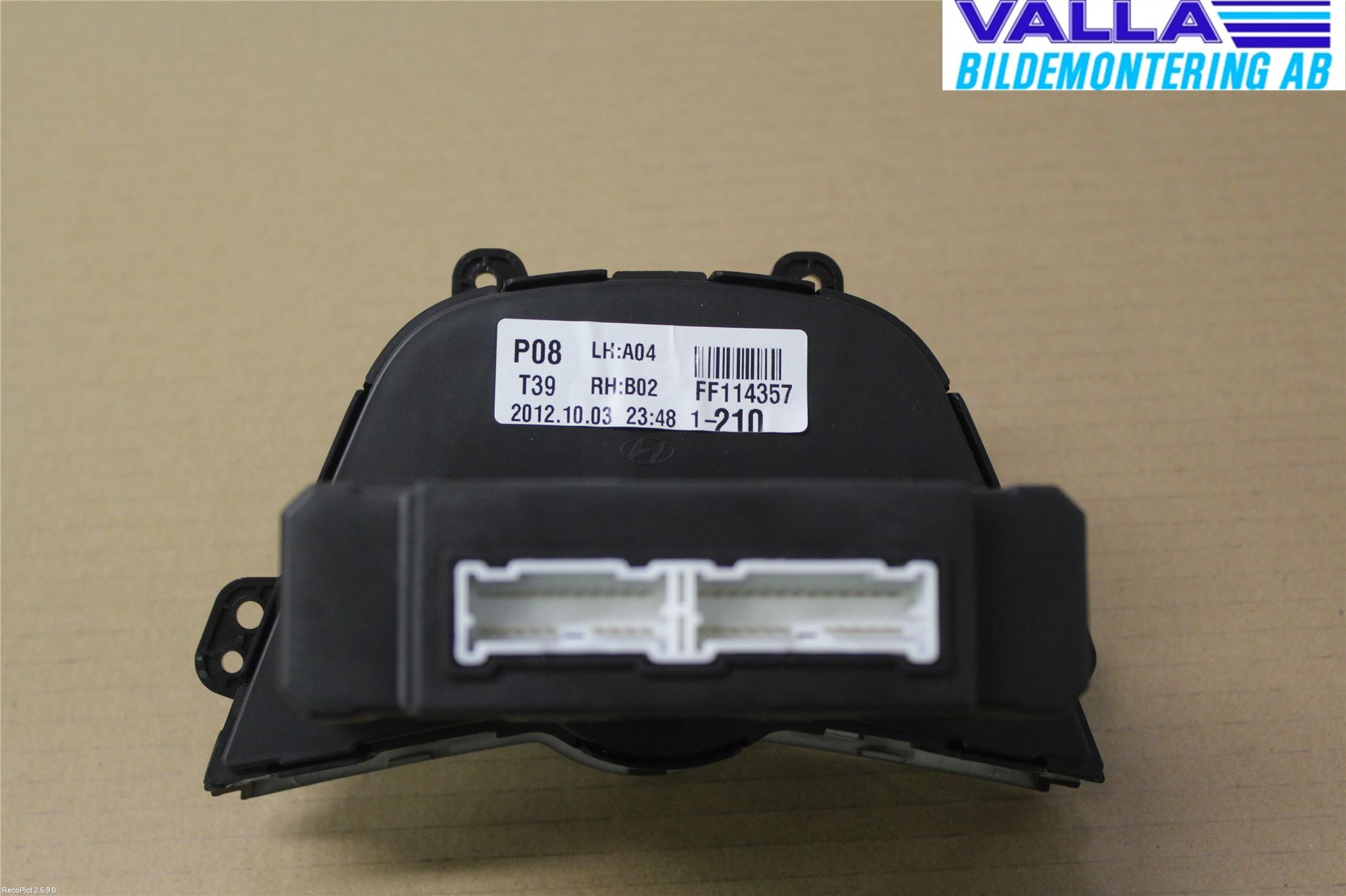 Hyundai VELOSTER 12-17 Varme Ac Betjening-Display