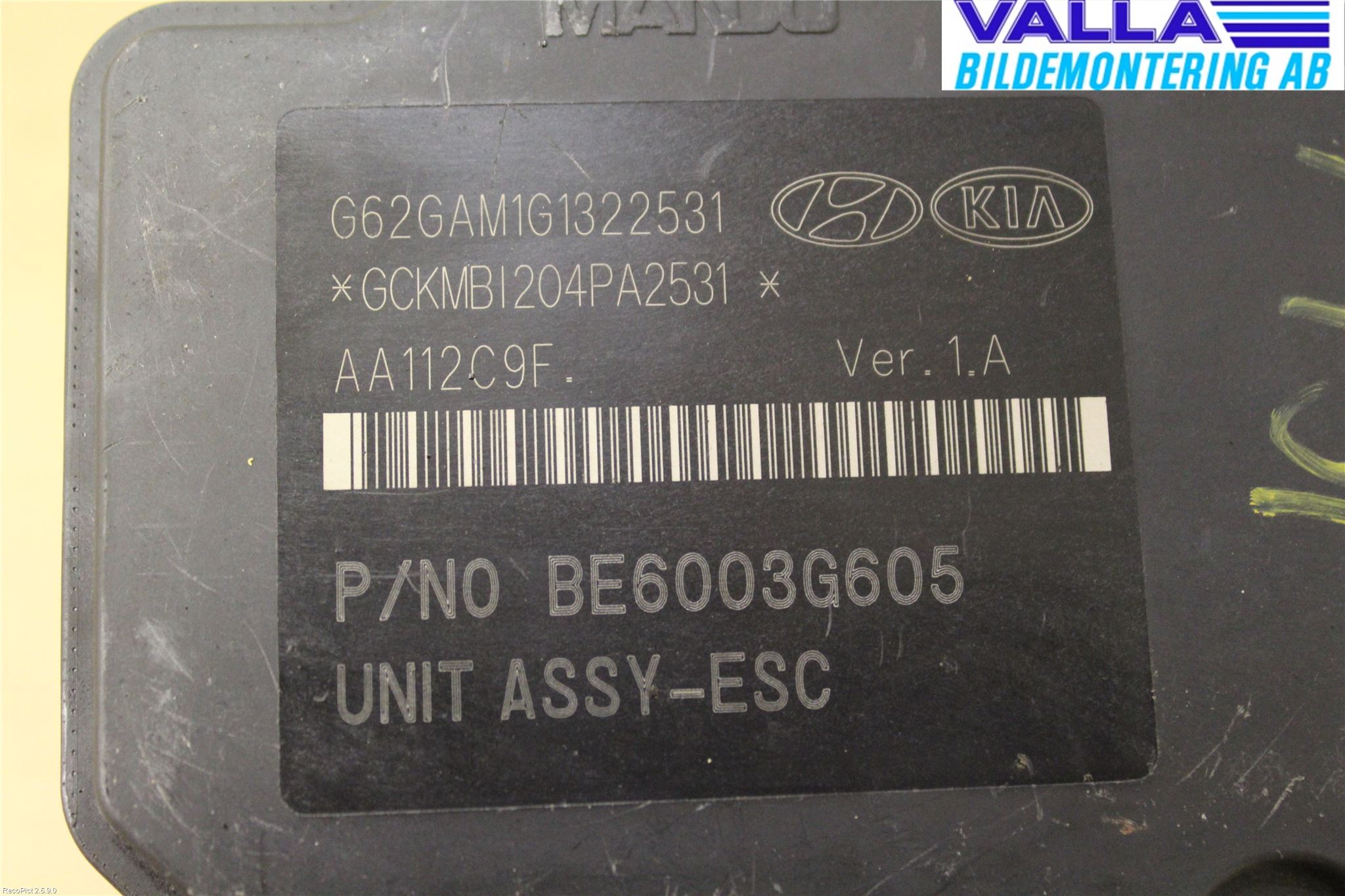 Hyundai VELOSTER 12-17 Abs Hydraulikkaggregat