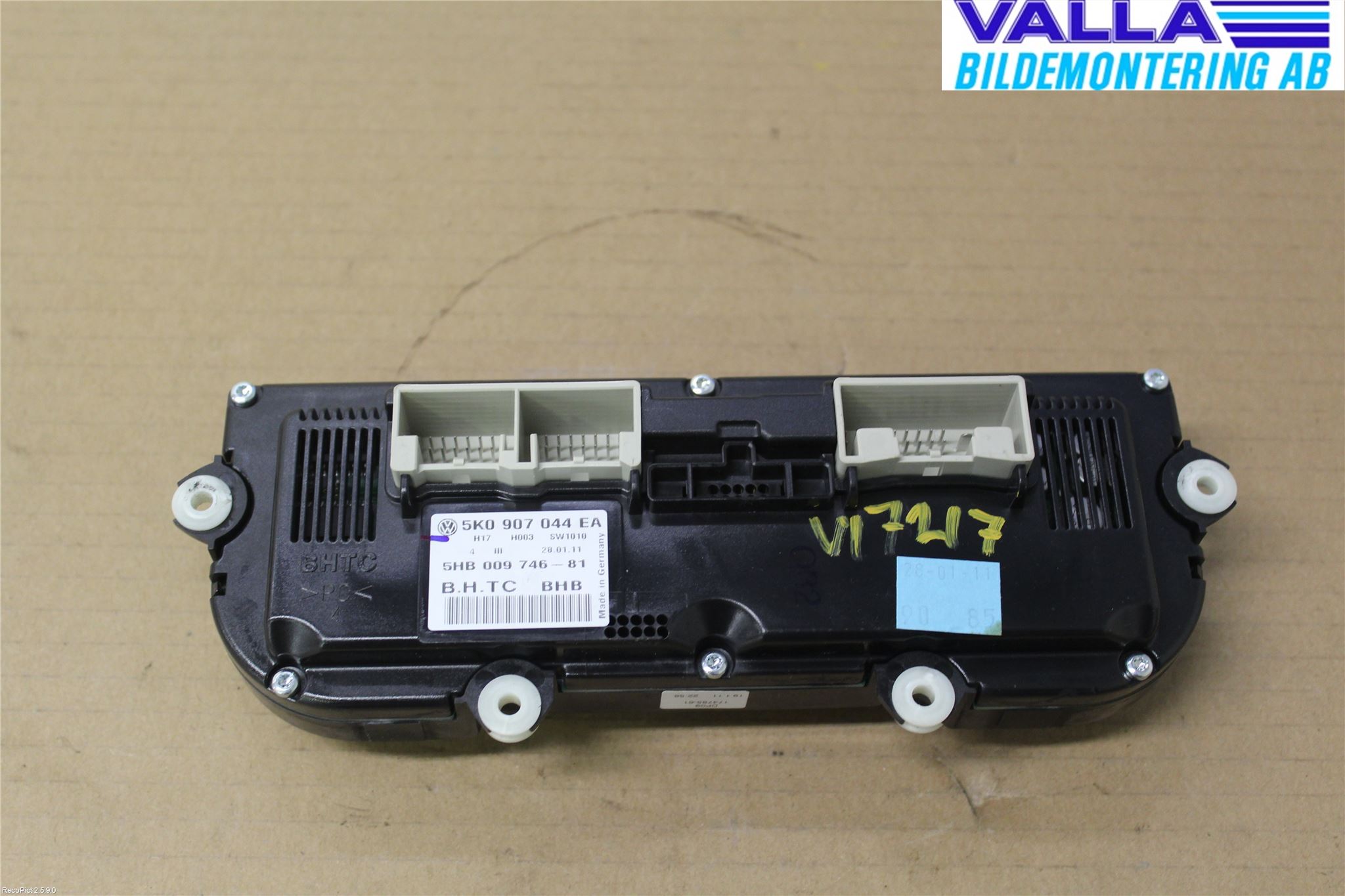 Volkswagen VW GOLF VI 09-13 Varme Ac Betjening-Display