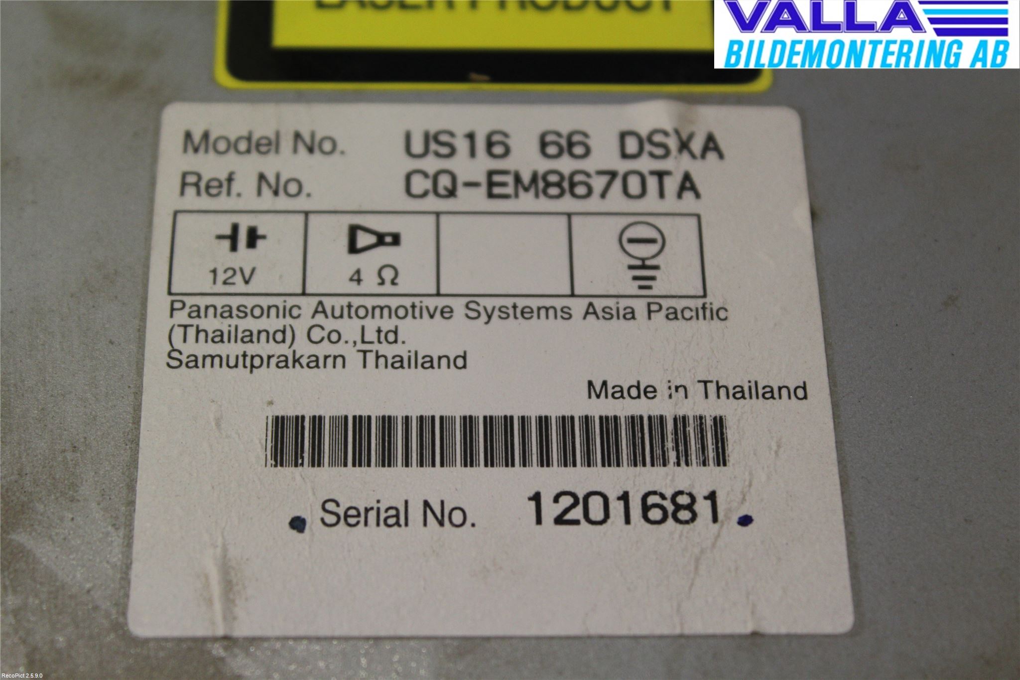 Mazda BT-50 Stereo Radio Med Cd