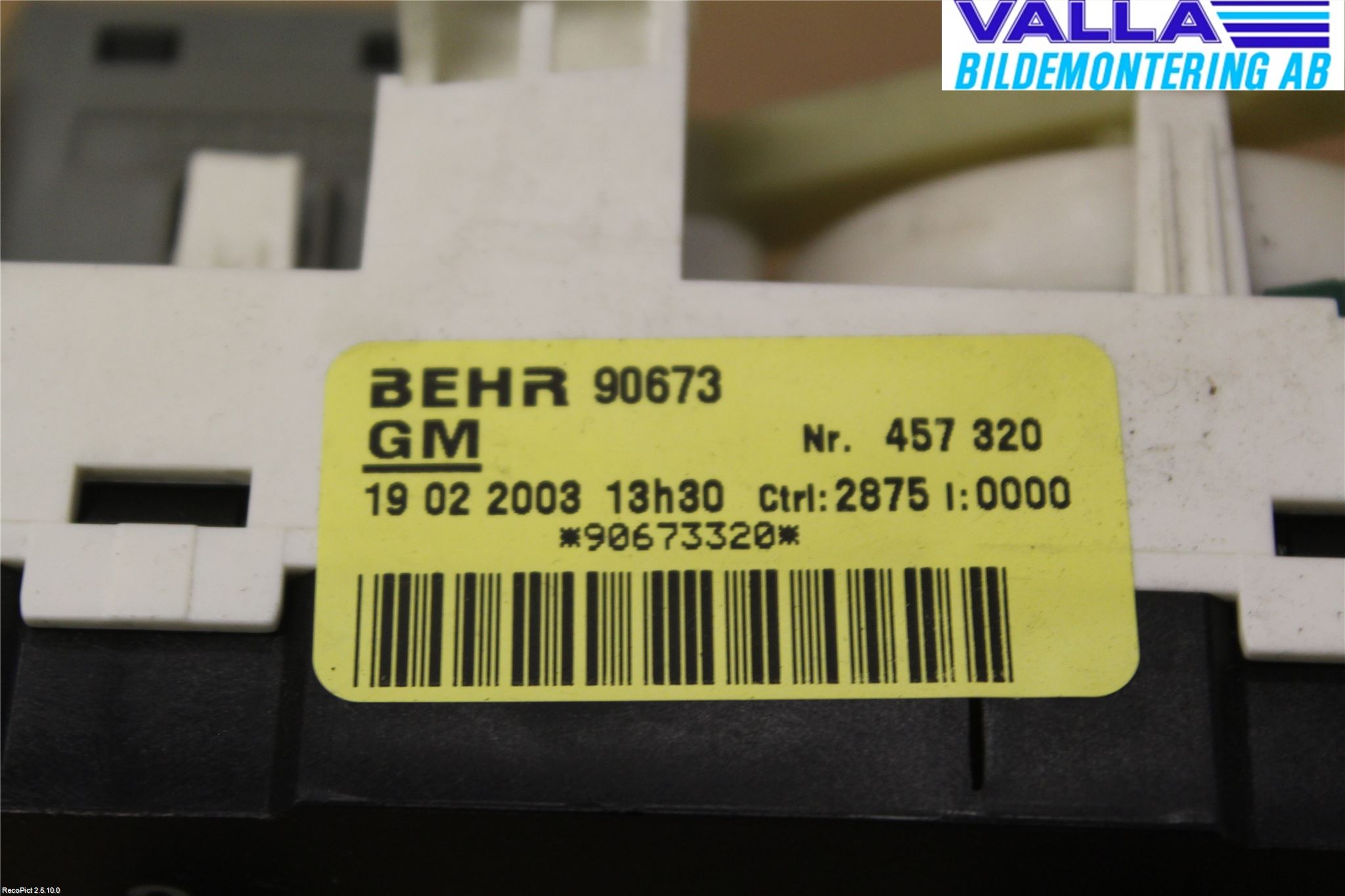 Opel ZAFIRA A 99-05 Varme Ac Betjening-Display