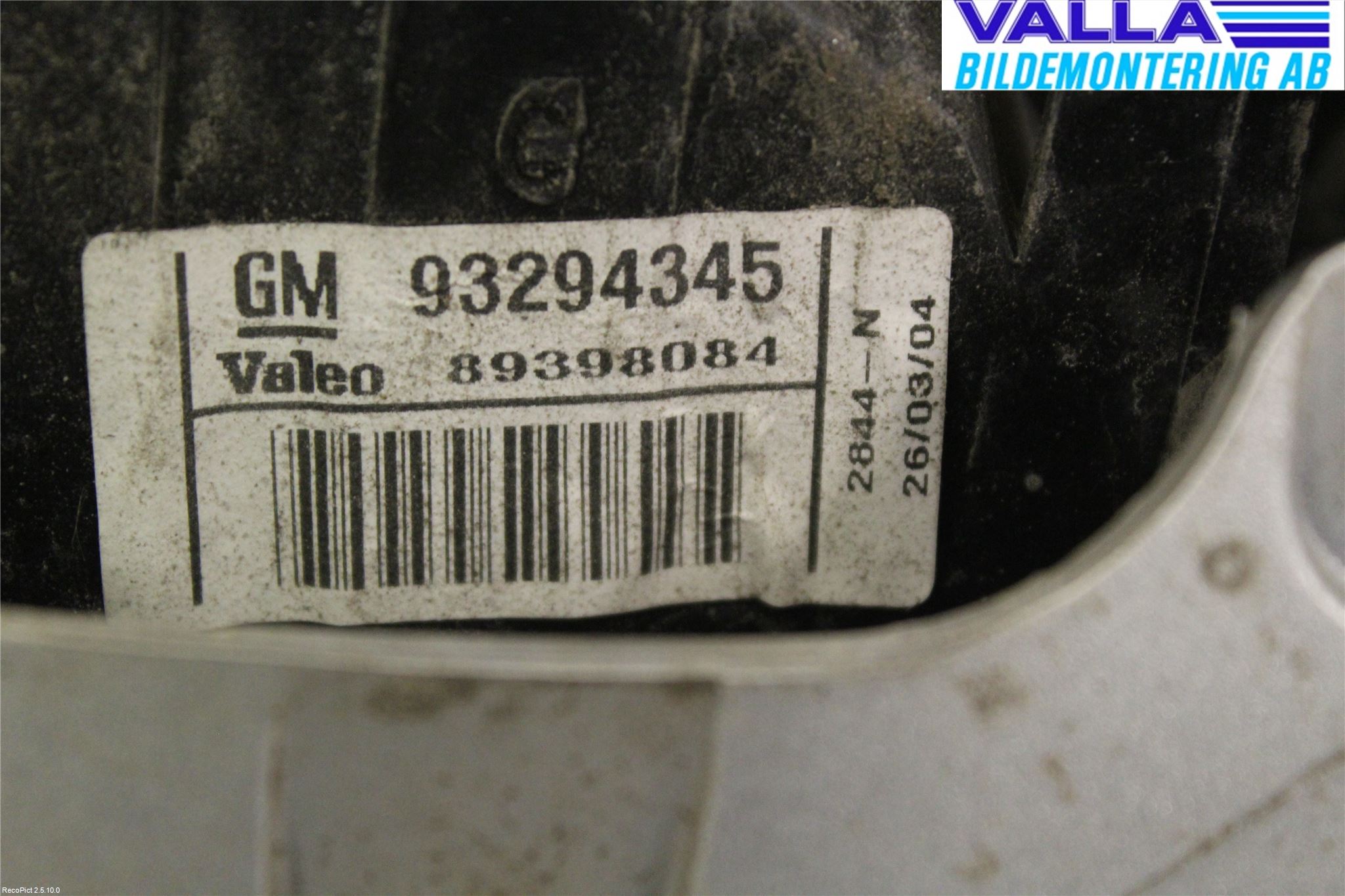 Opel MERIVA A   03-10 Baklykt Venstre