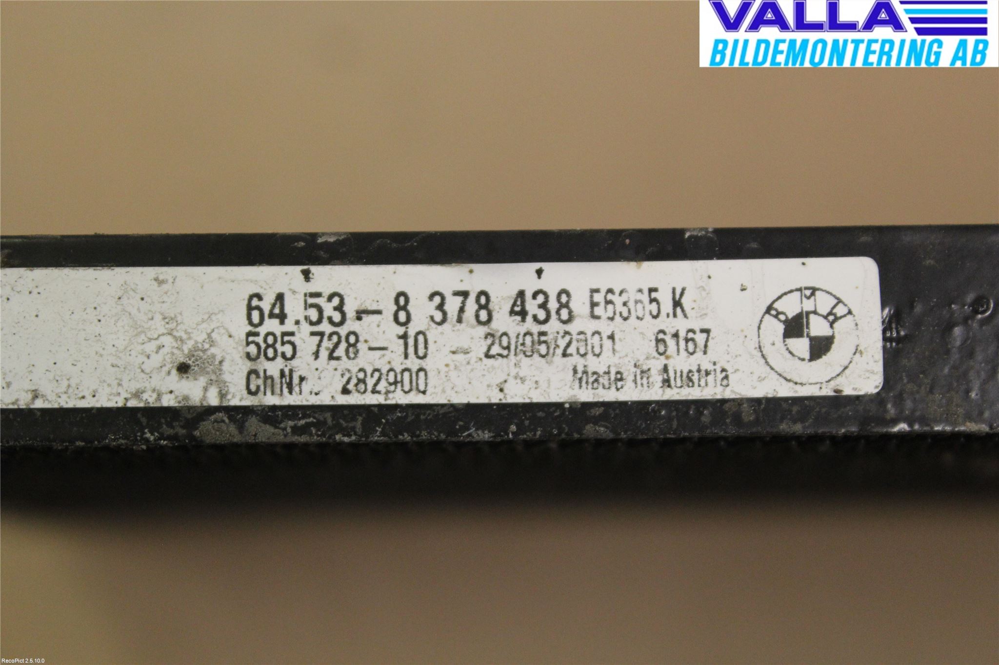 BMW 5 E39 95-04 Varme Ac Kondenser-Kjøler