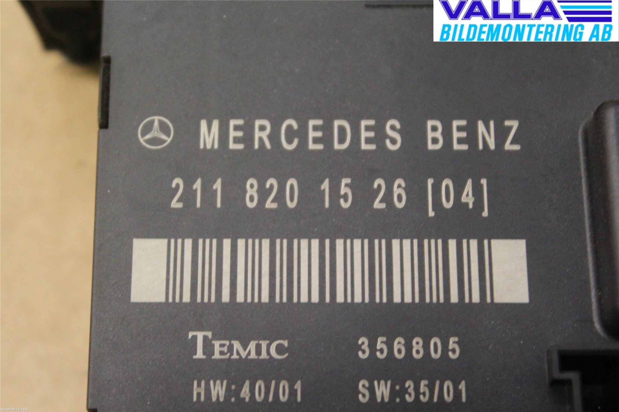 Mercedes-Benz MB E-KLASS (W211) 02-09 Styreenhet Dør