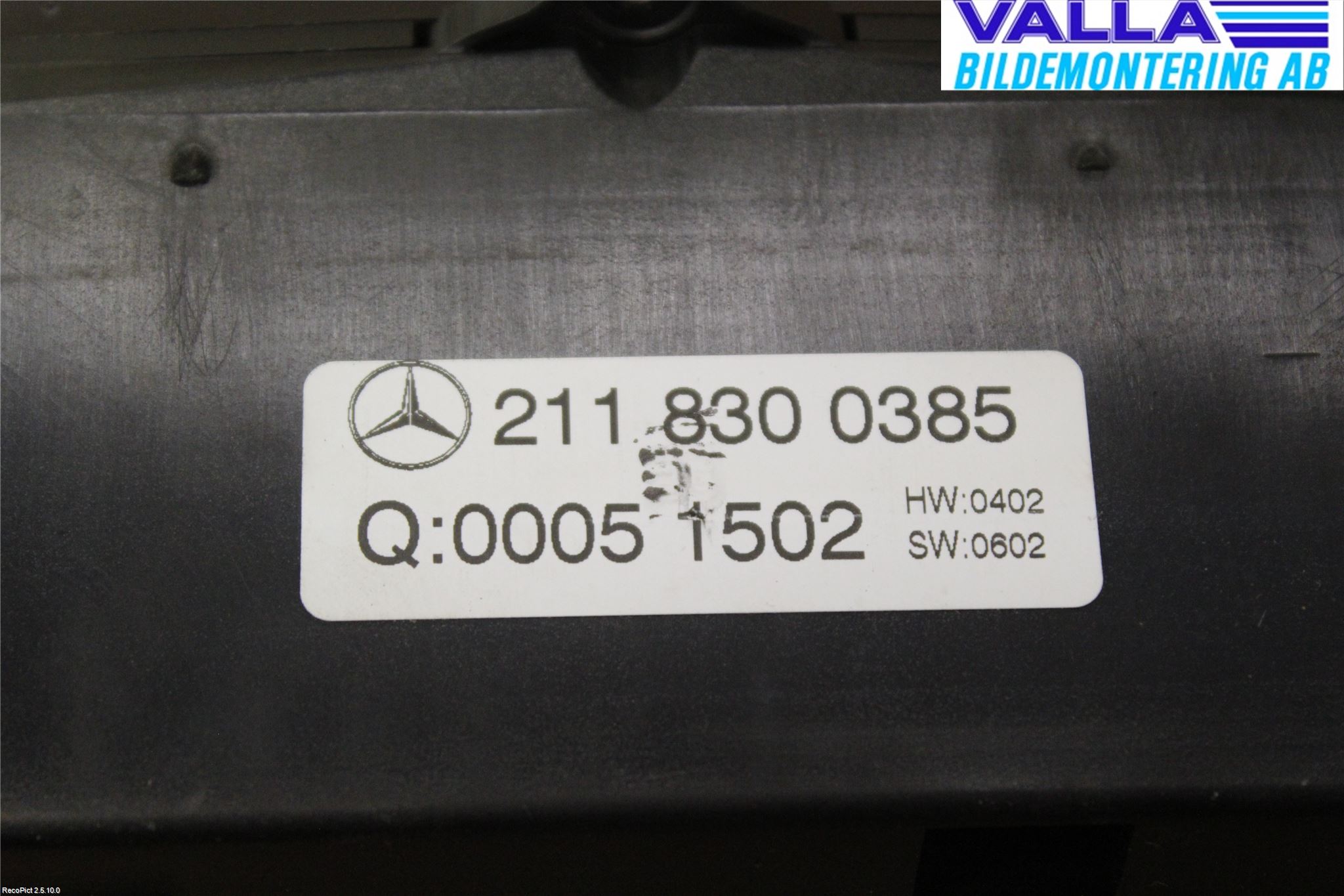 Mercedes-Benz MB E-KLASS (W211) 02-09 Varme Ac Betjening-Display