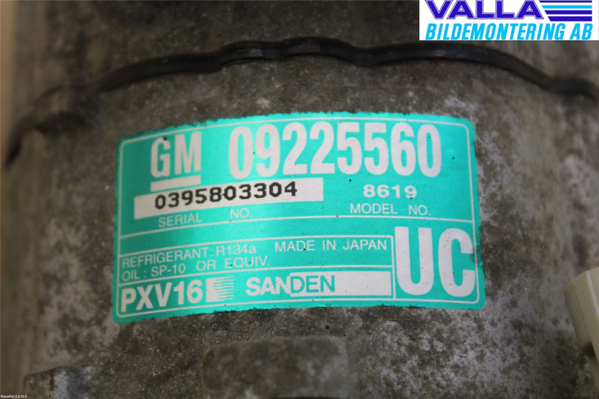 Opel VECTRA C 02-05 Varme Ac Kompressor