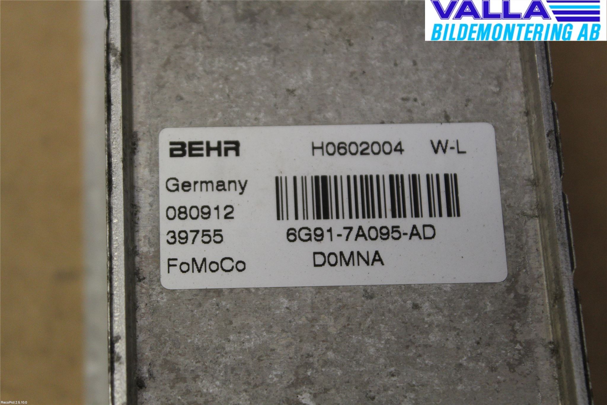 Volvo V70 08-13 Radiator Oljekjøler Automatgea