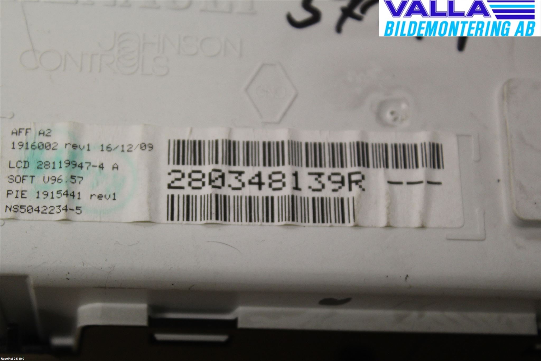 Renault CLIO III  09-12 Instr Varselys - Display