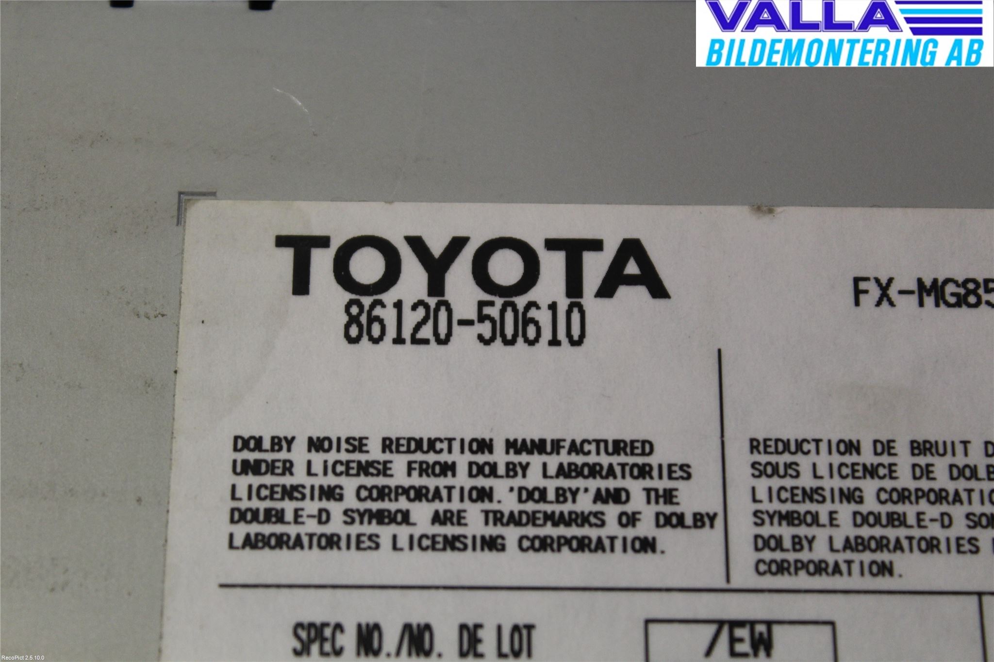 Lexus LS 430 01-06 Stereo Cd Veksler