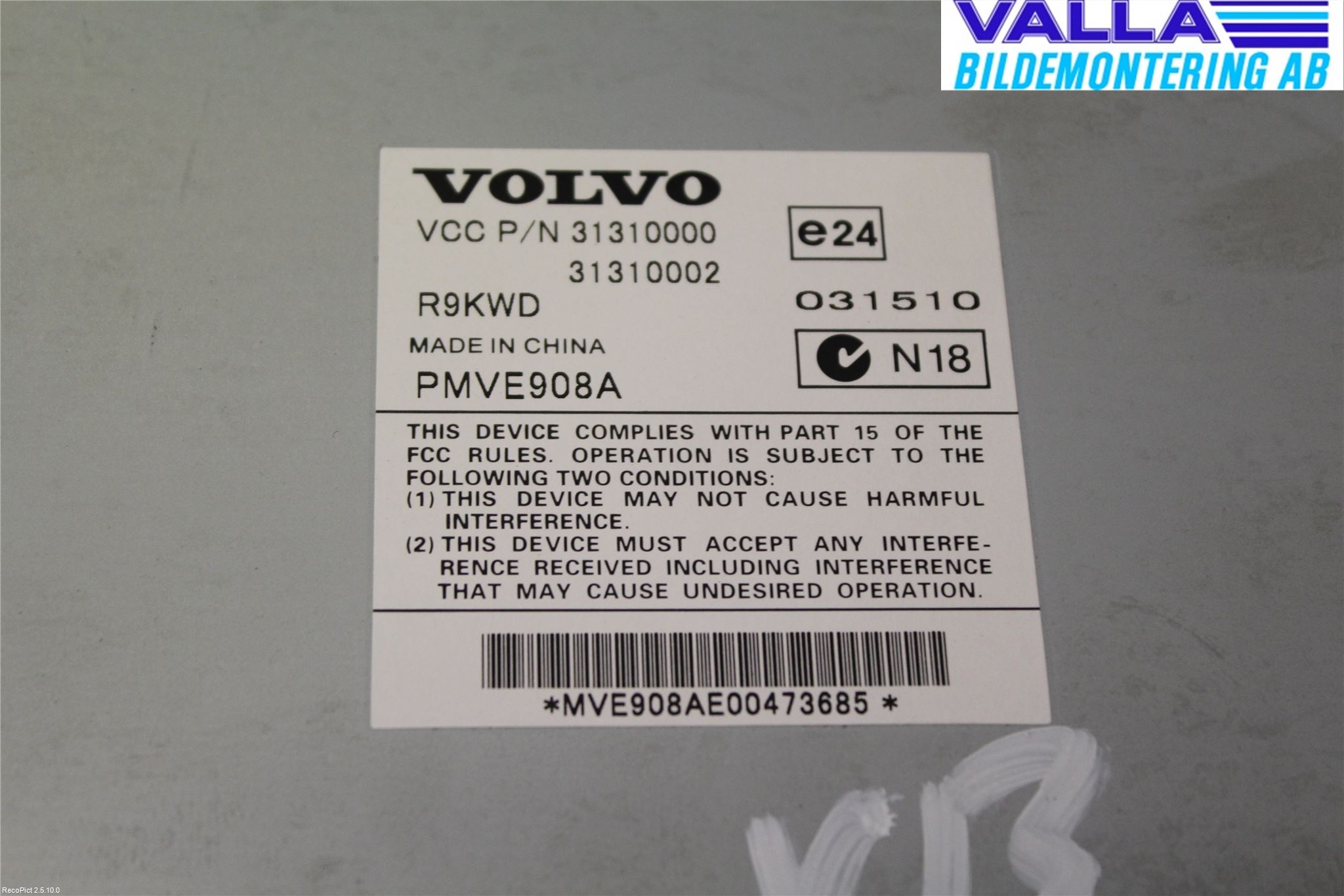 Volvo V50 08-12 Stereo Forsterker