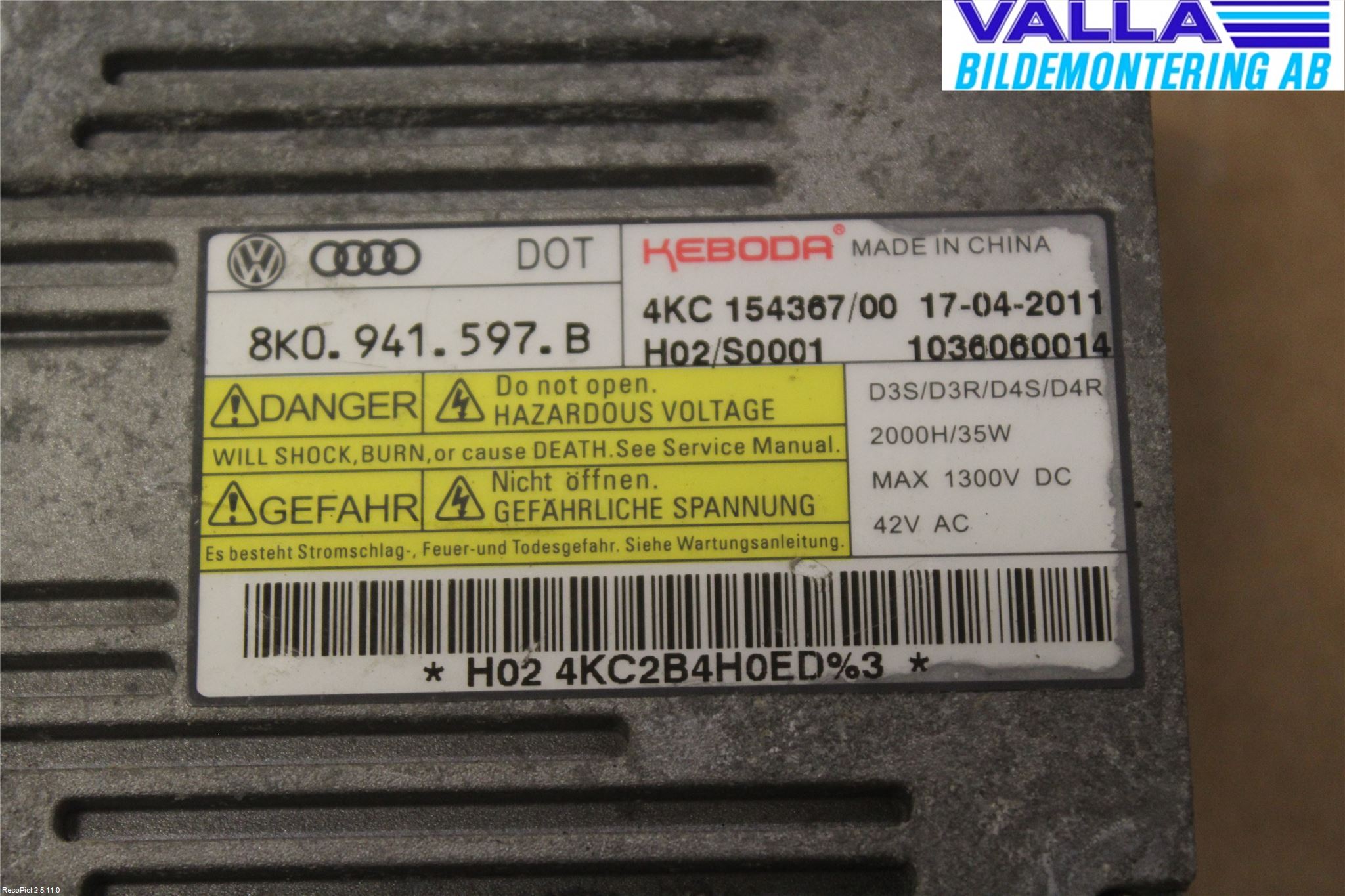 Volkswagen VW PASSAT 11-14 Styreenhet Xenon