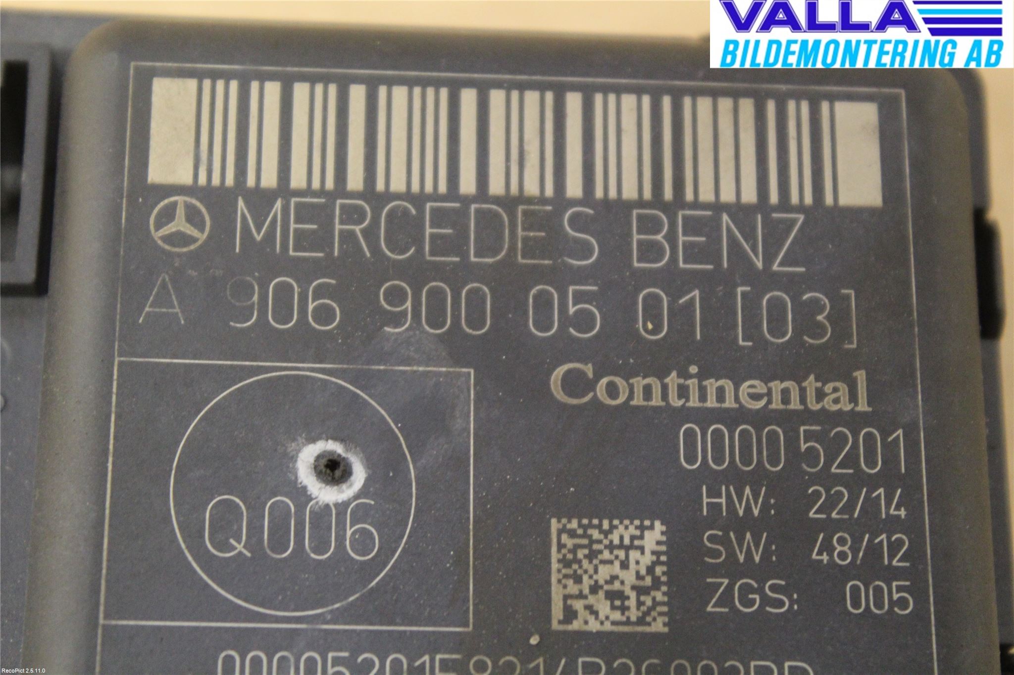 Mercedes-Benz MB SPRINTER (W906) 06-18 Styreenhet Dør