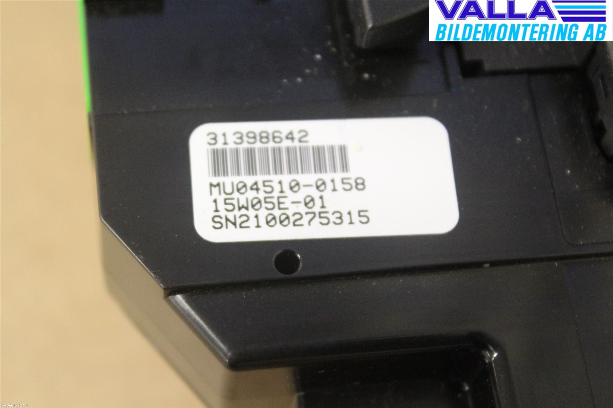 Volvo V40 CROSS COUNTRY 13-19 Varmeapparat Panel(Regulering)